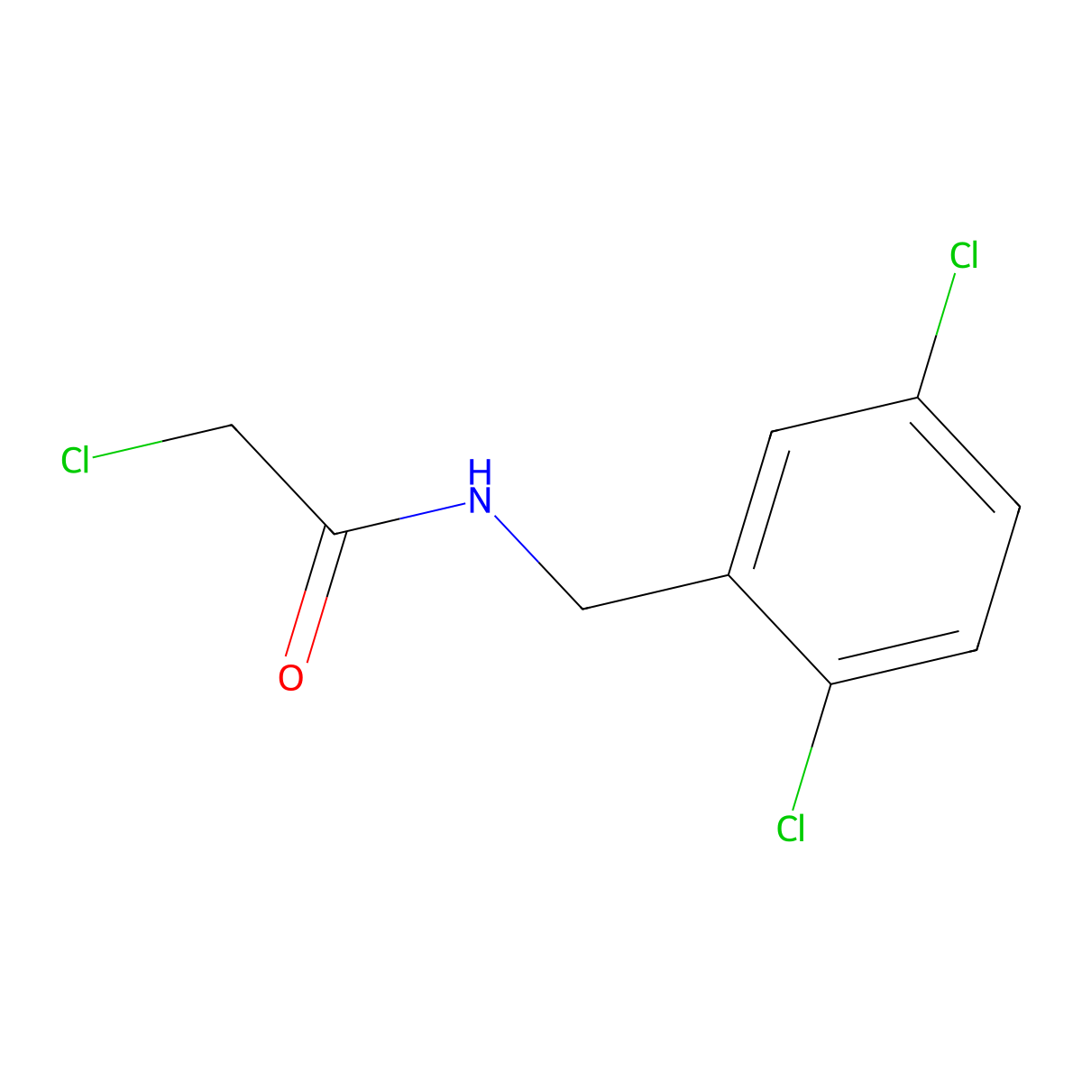 2-Chloro-N-(2,5-dichloro-benzyl)-acetamide molecular structure, CAS 172547-67-0
