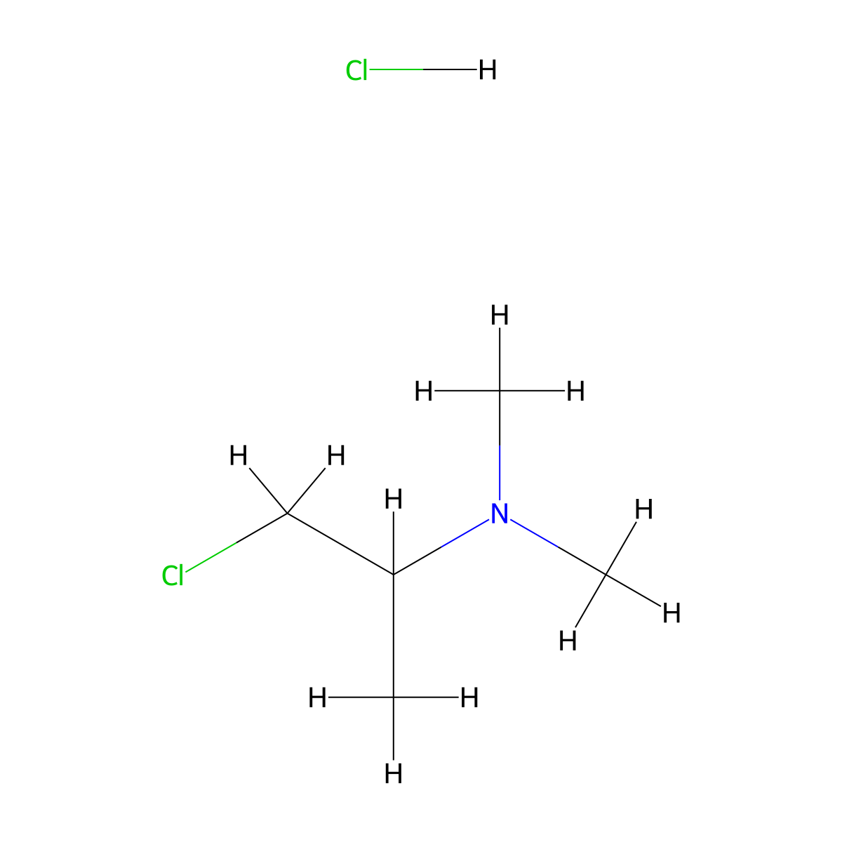 2-Propanamine, 1-chloro-N,N-dimethyl-, hydrochloride molecular structure, CAS 17256-39-2