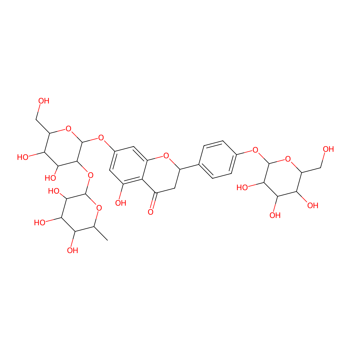 Naringin 4'-beta-D-glucoside- molecular structure, CAS 17257-21-5