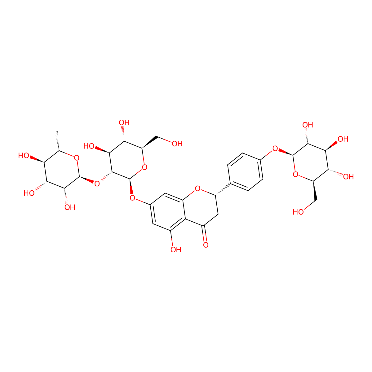 Naringin 4'-beta-D-glucoside- molecular structure, CAS 17257-21-5