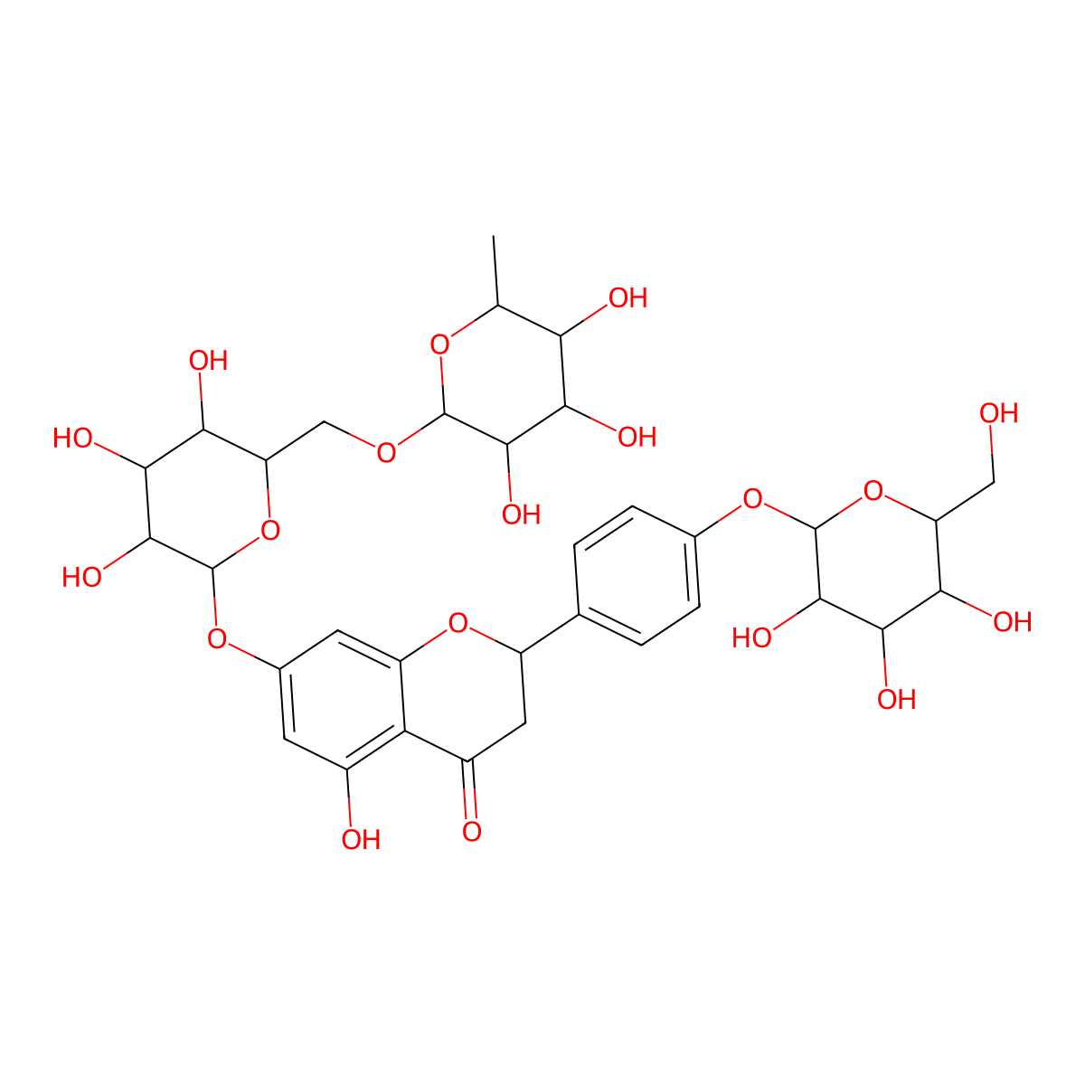 Narirutin 4'-O-glucoside molecular structure, CAS 17257-22-6