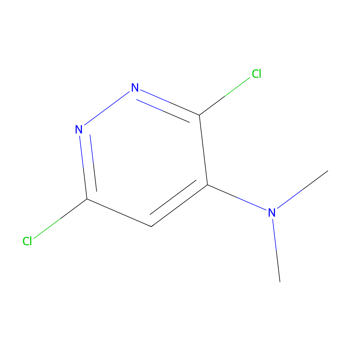 3,6-dichloro-N,N-dimethylpyridazin-4-amine molecular structure, CAS 17258-35-4