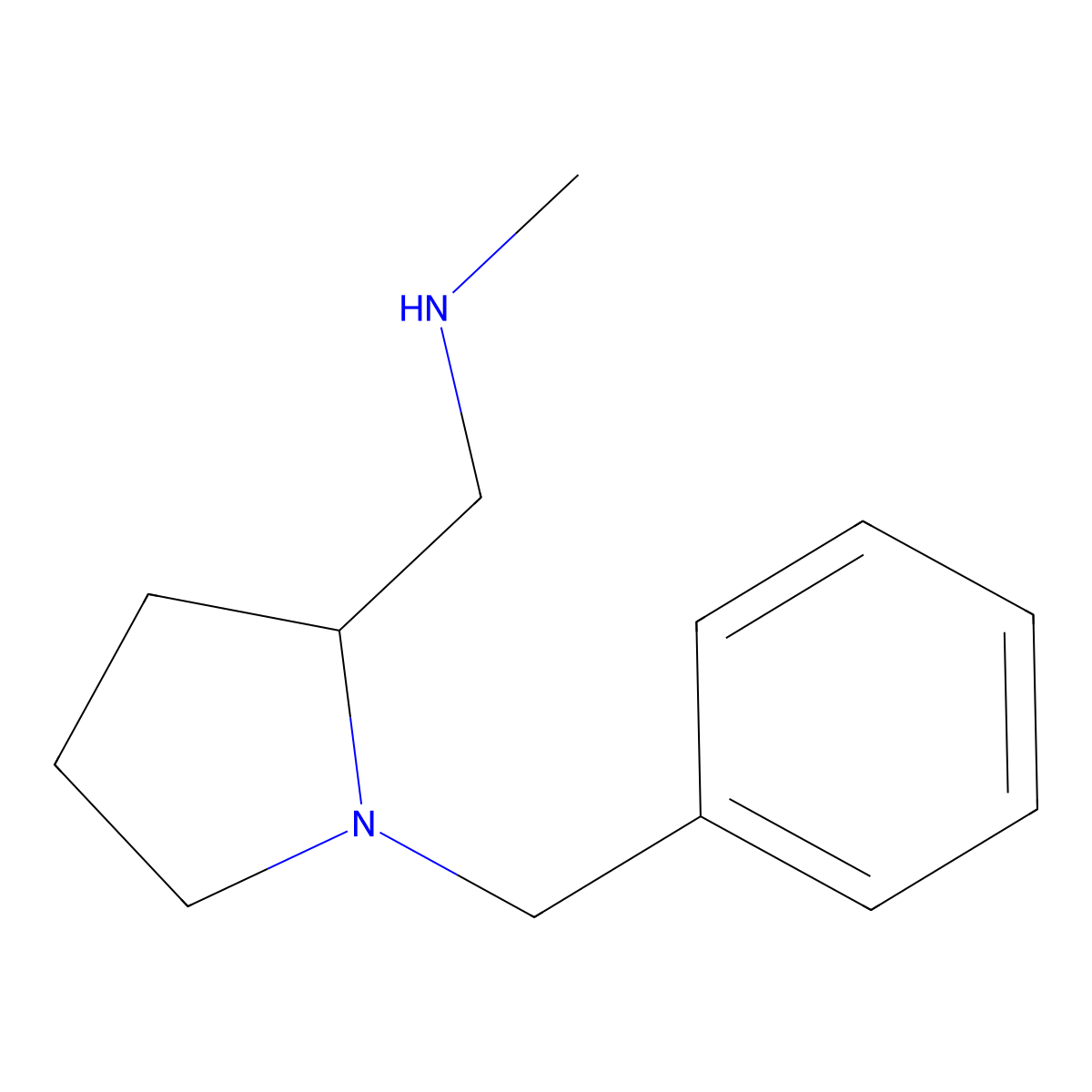 ((S)-1-Benzyl-pyrrolidin-2-ylmethyl)-methyl-amine molecular structure, CAS 172587-65-4