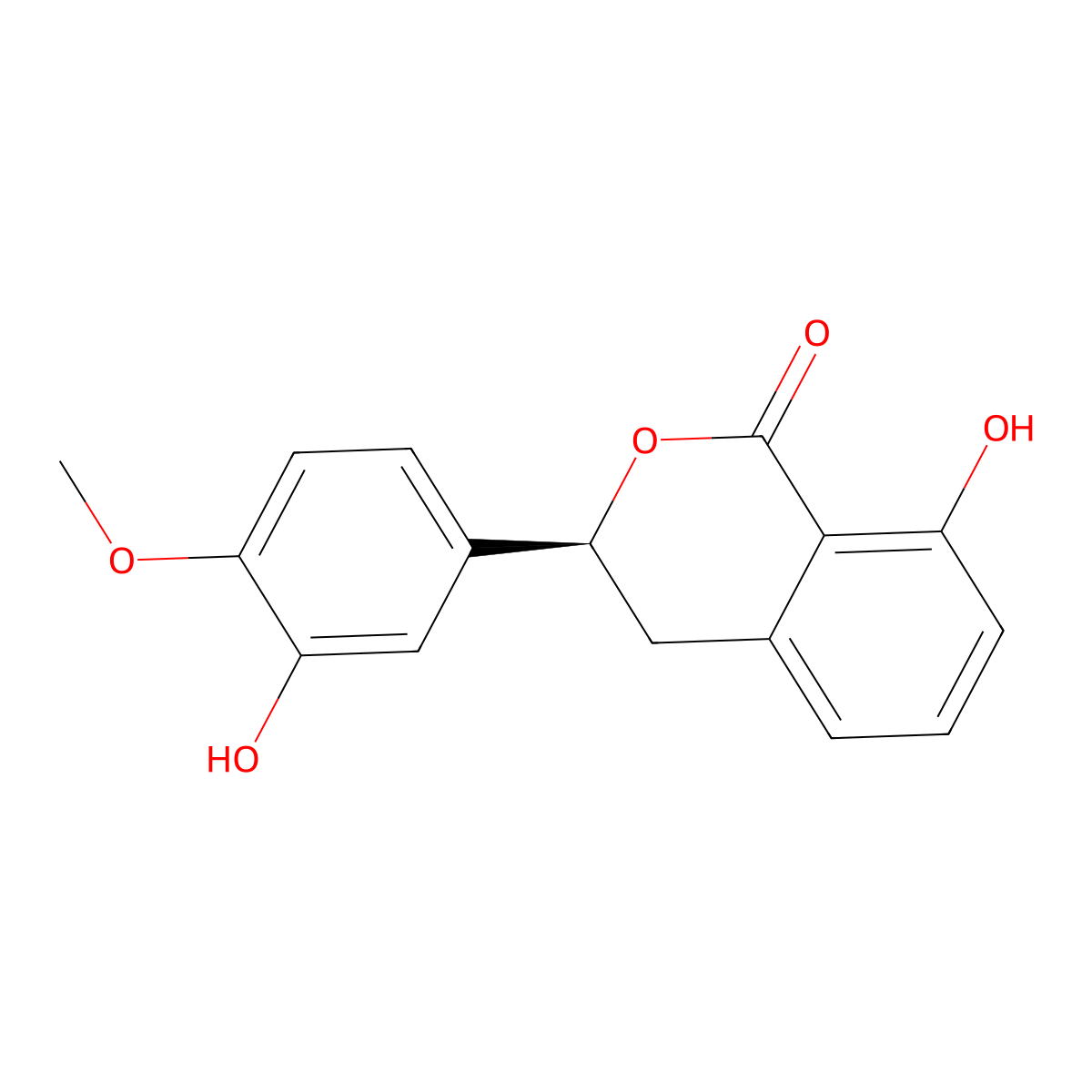 (S)-8-Hydroxy-3-(3-hydroxy-4-methoxyphenyl)isochroman-1-one molecular structure, CAS 172588-04-4