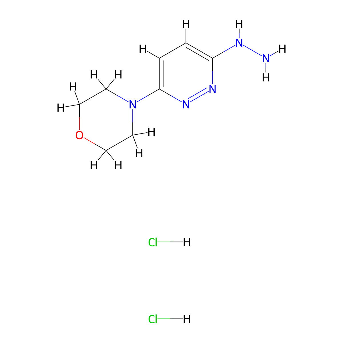 4-(6-Hydrazineylidene-1,6-dihydropyridazin-3-yl)morpholine dihydrochloride molecular structure, CAS 17259-73-3