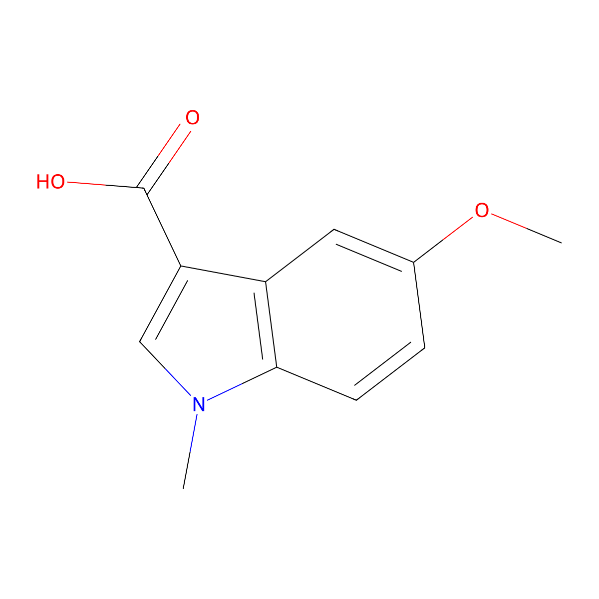5-methoxy-1-methyl-1H-indole-3-carboxylic acid molecular structure, CAS 172596-63-3