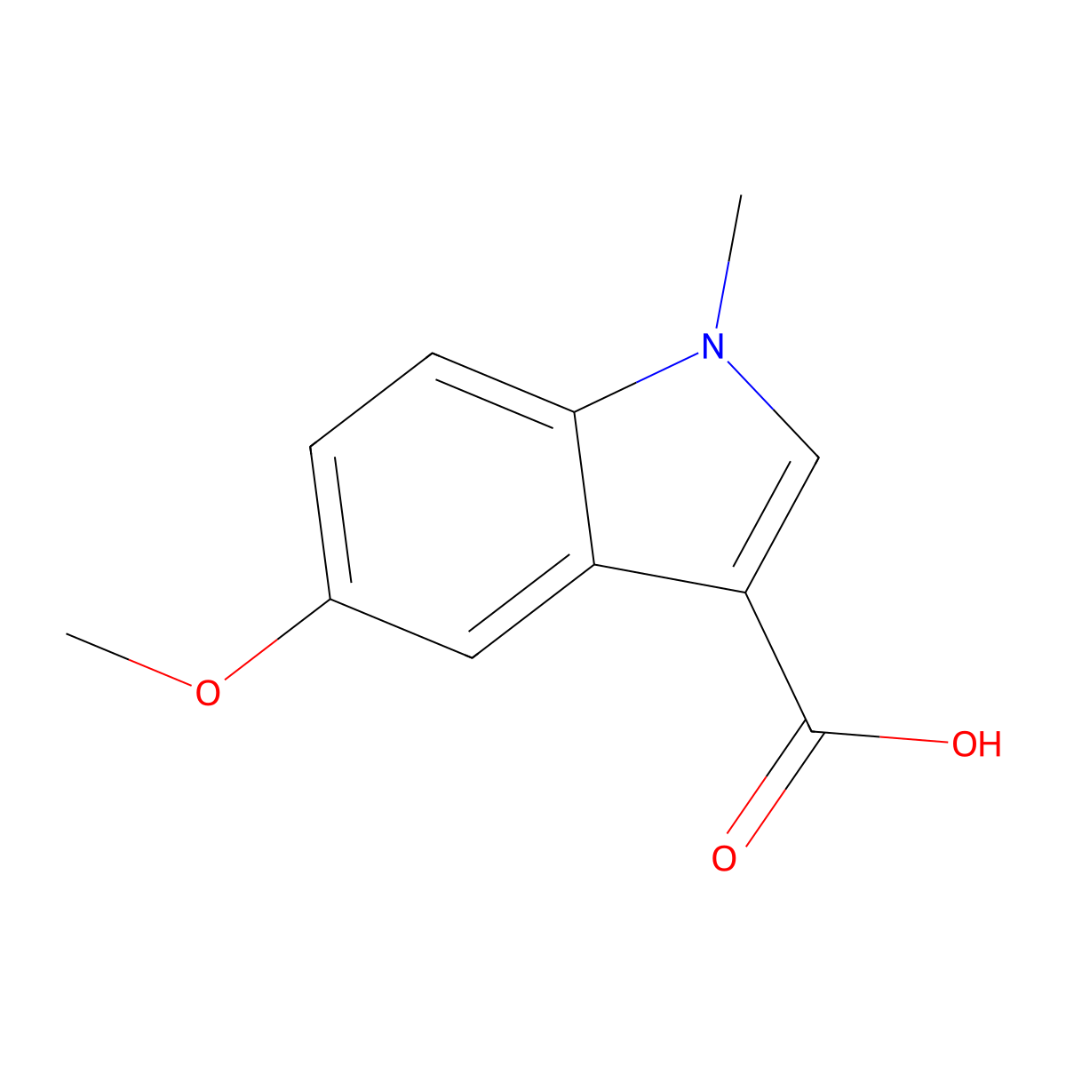 5-methoxy-1-methyl-1H-indole-3-carboxylic acid molecular structure, CAS 172596-63-3