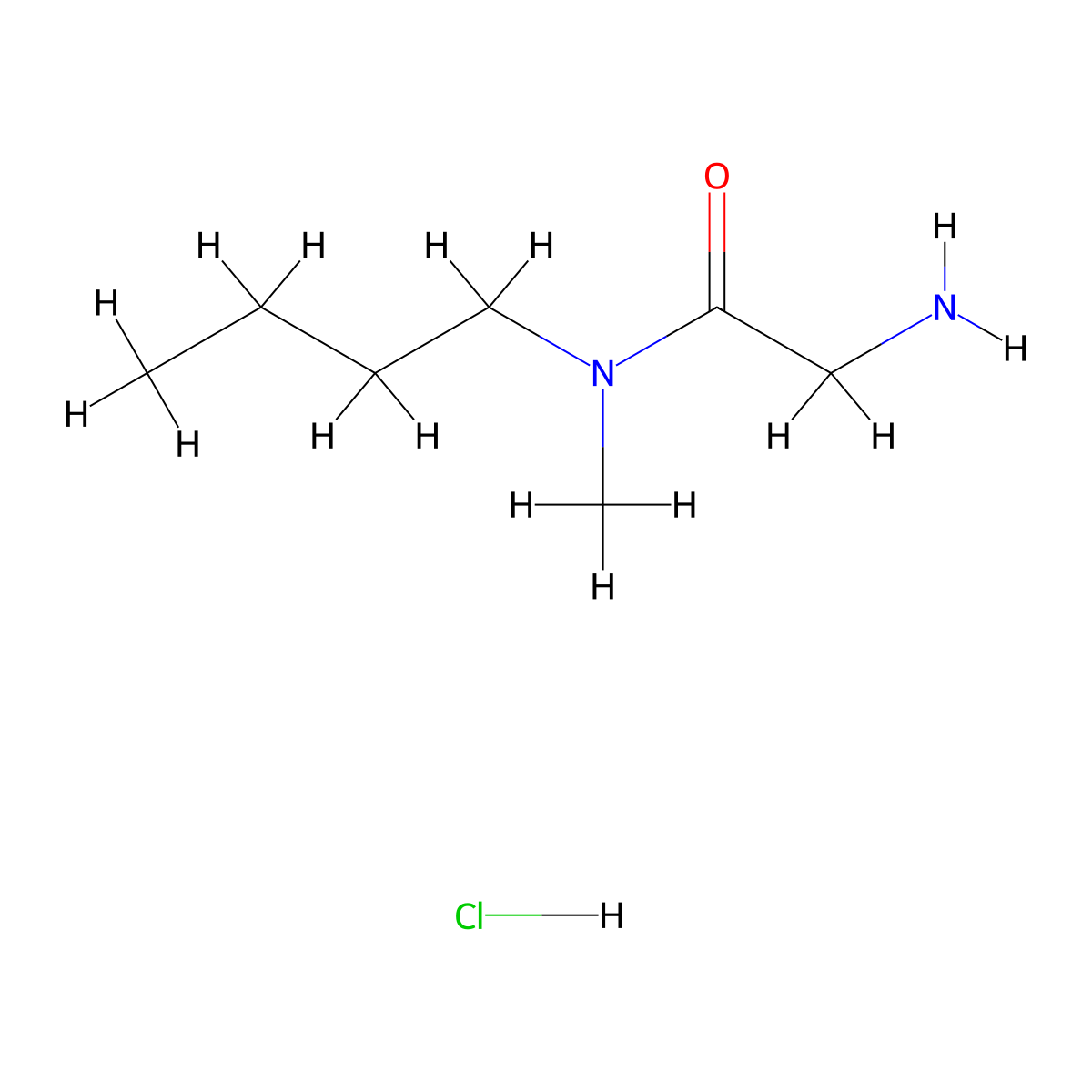 2-Amino-N-butyl-N-methylacetamide hydrochloride molecular structure, CAS 172596-80-4