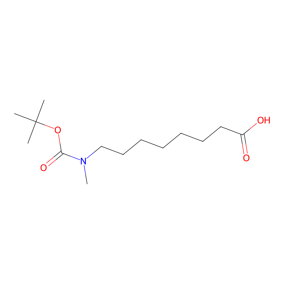 N-Boc-8-(methylamino)octanoic acid molecular structure, CAS 172596-87-1