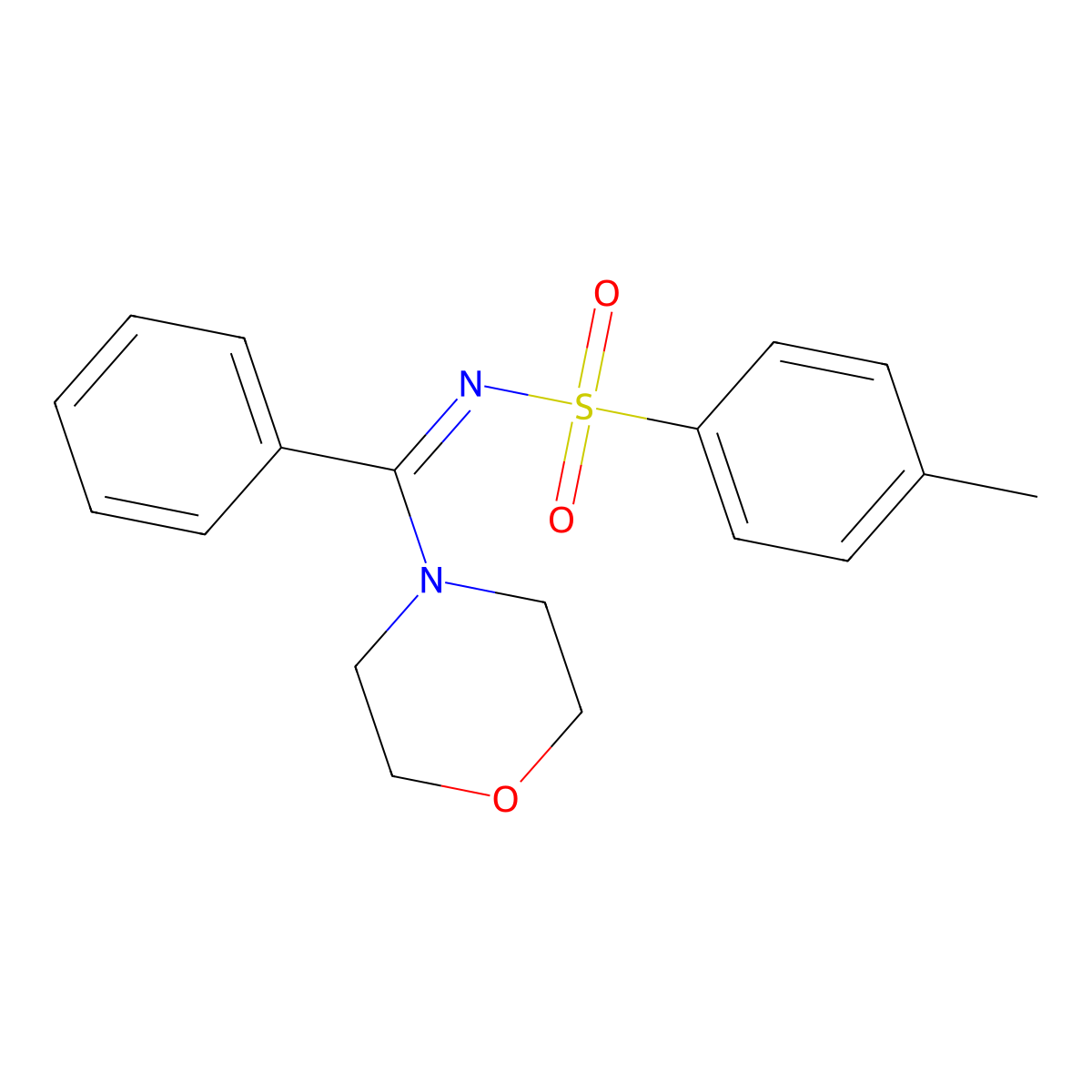 Morpholine, 4-[[[(4-methylphenyl)sulfonyl]imino]phenylmethyl]- molecular structure, CAS 17260-48-9