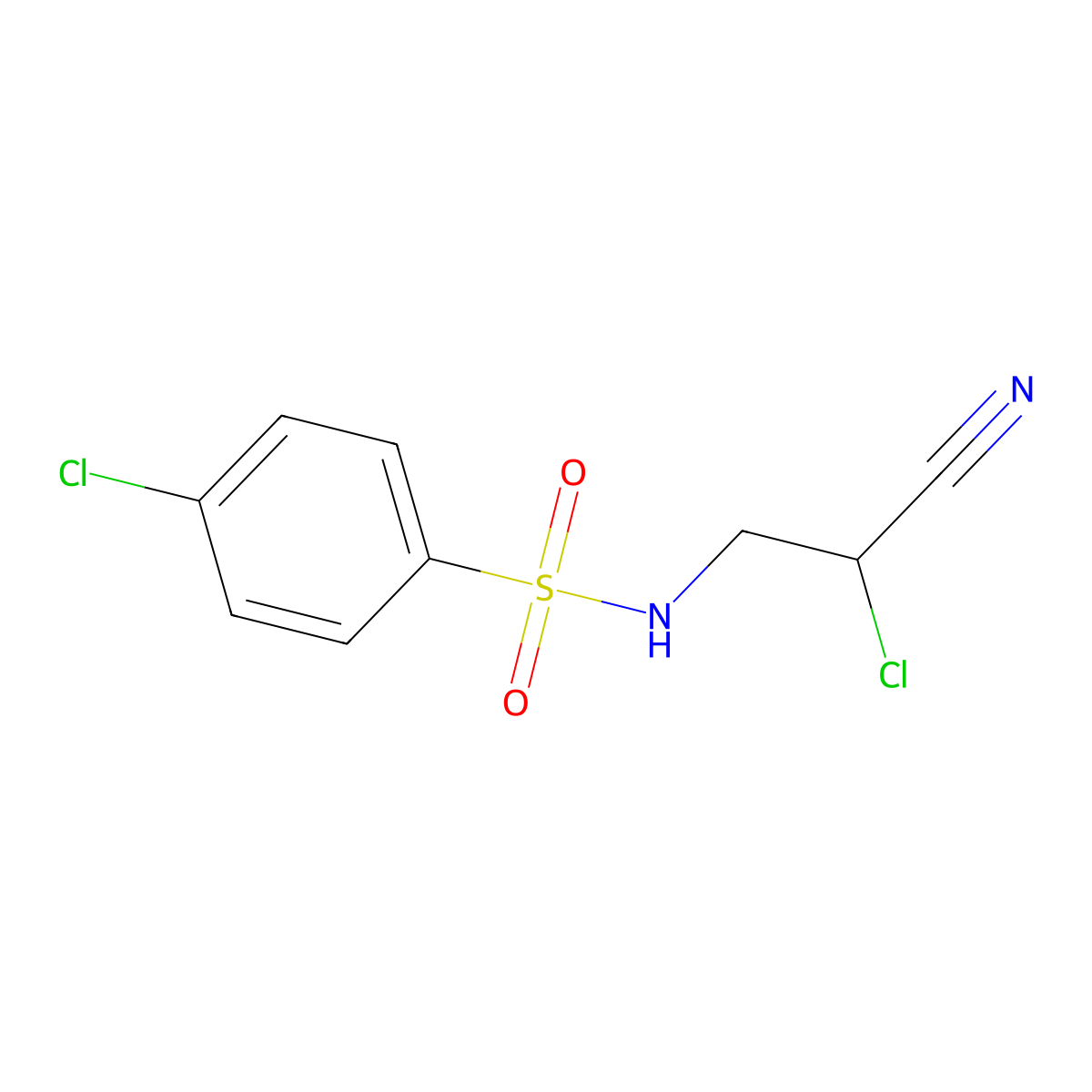 4-Chloro-N-(2-chloro-2-cyanoethyl)benzenesulfonamide molecular structure, CAS 17260-63-8
