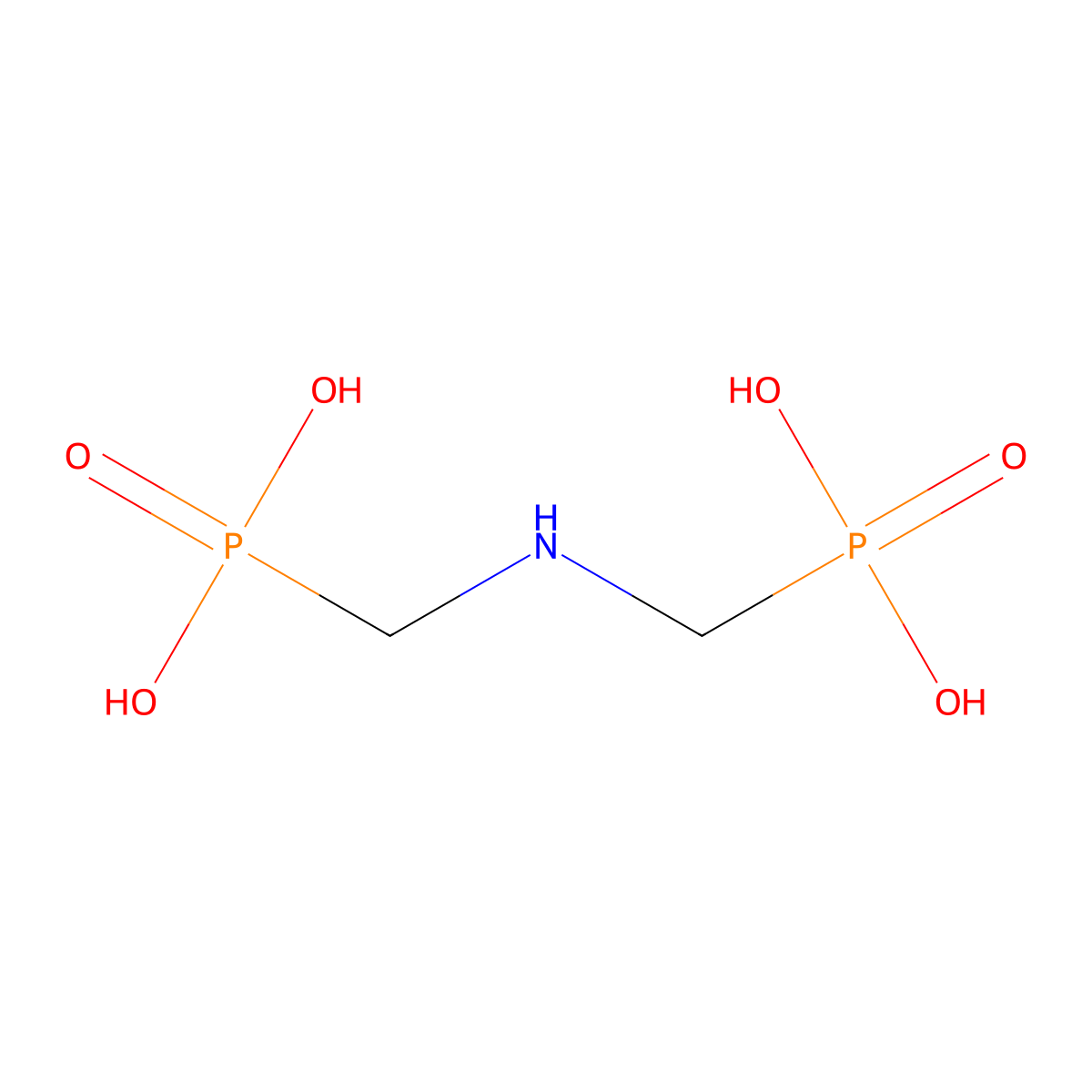 (Azanediylbis(methylene))bis(phosphonic acid) molecular structure, CAS 17261-34-6