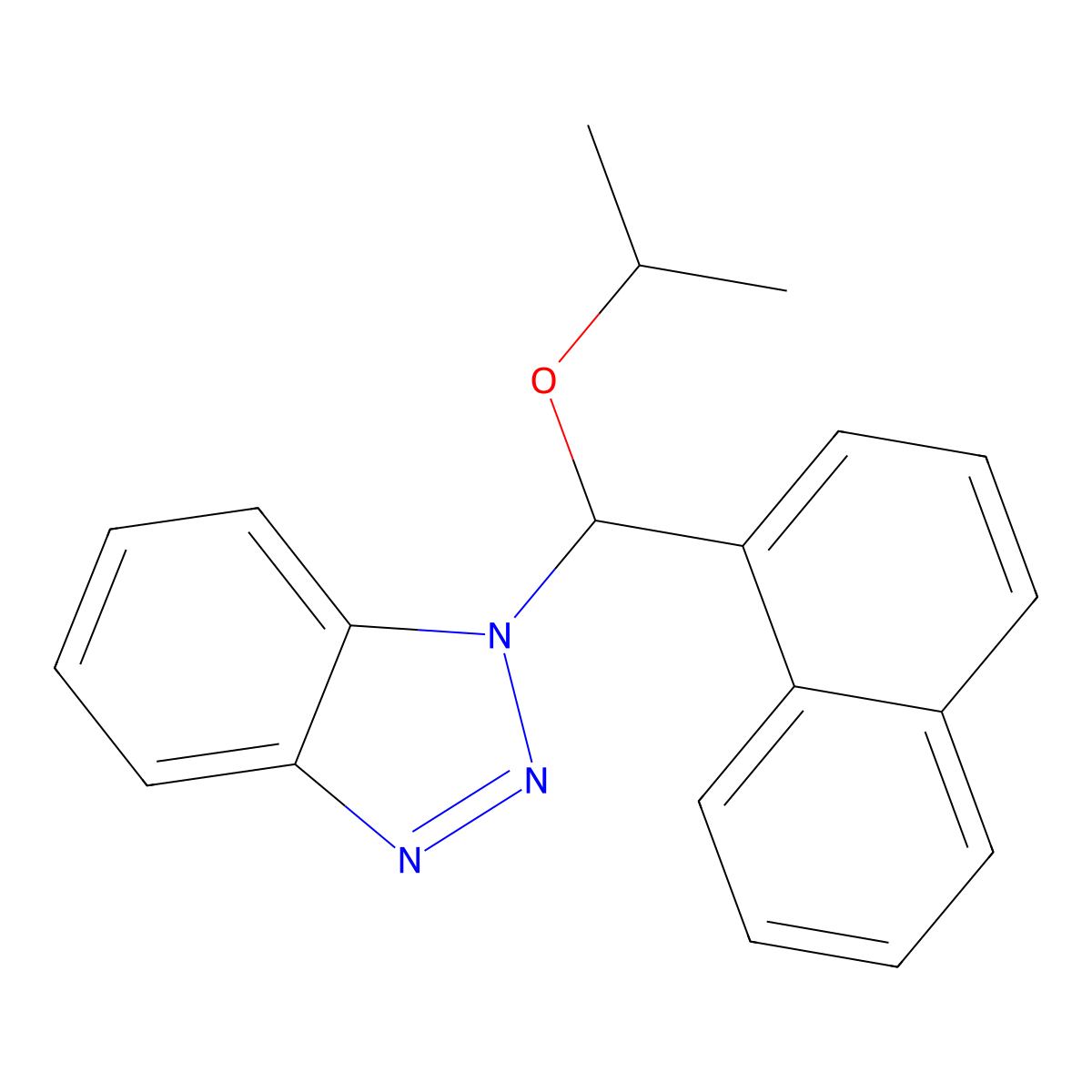 1-[Naphthalen-1-yl(propan-2-yloxy)methyl]-1H-1,2,3-benzotriazole molecular structure, CAS 172611-16-4