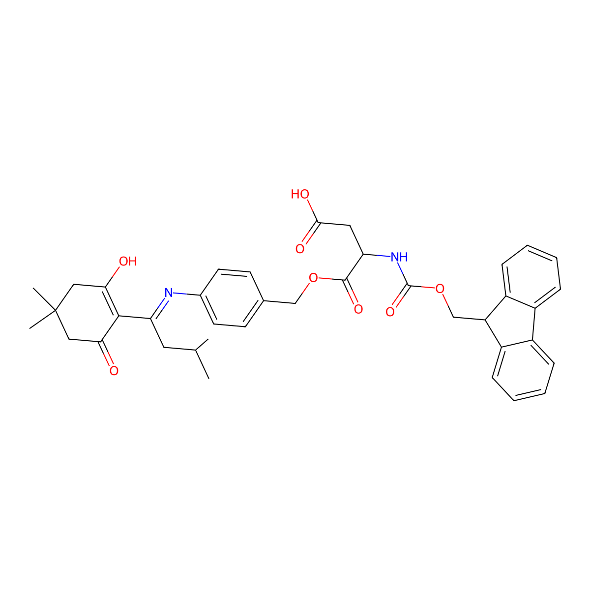 Fmoc-asp-odmab molecular structure, CAS 172611-77-7