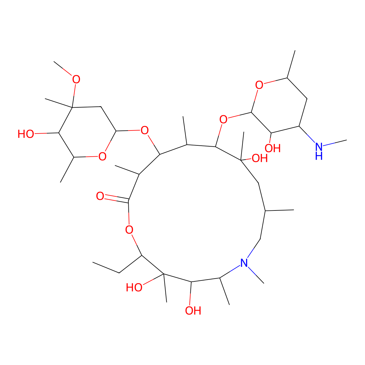 N'-(Desmethyl)azithromycin molecular structure, CAS 172617-84-4