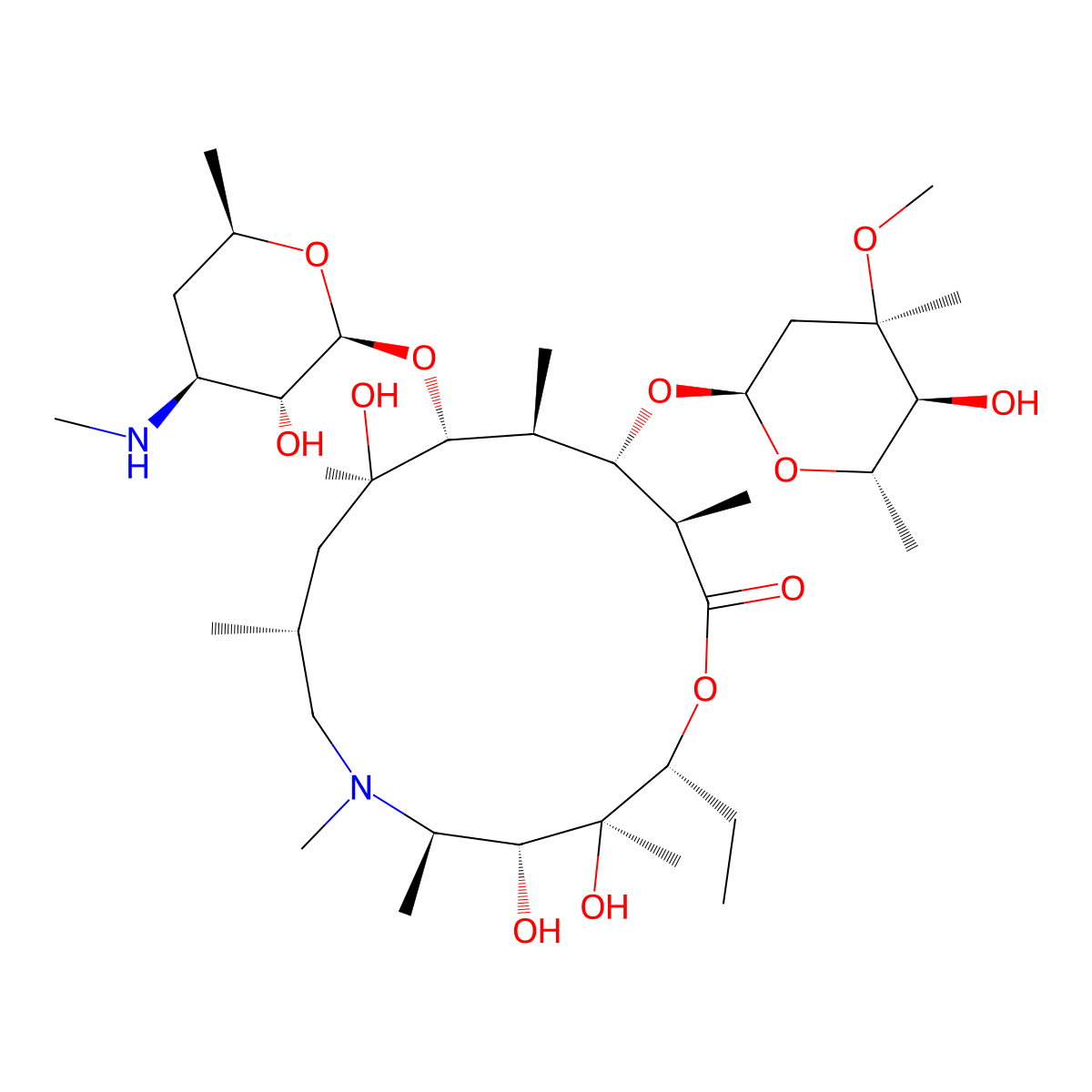 N'-(Desmethyl)azithromycin molecular structure, CAS 172617-84-4
