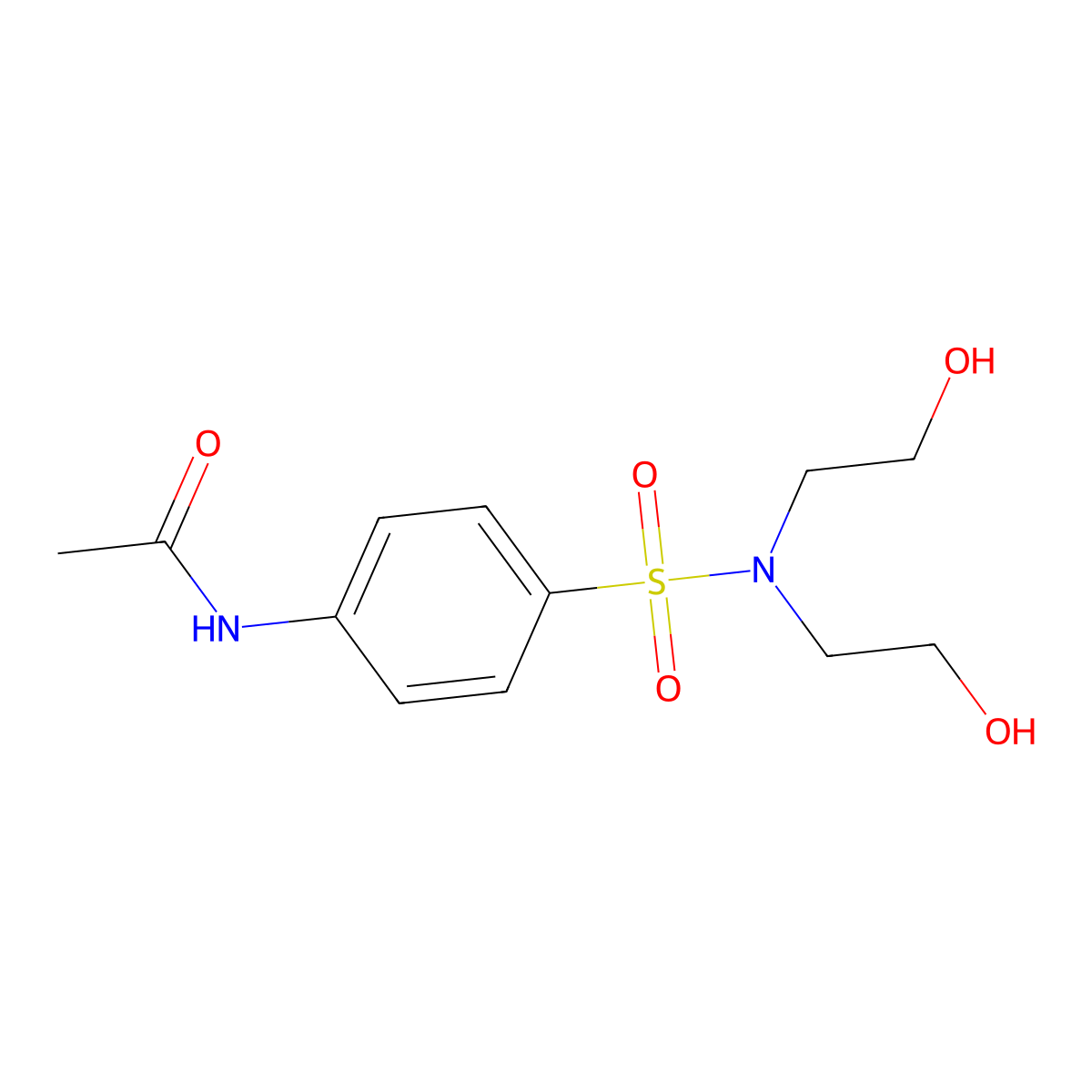 Acetanilide, 4'-(bis(2-hydroxyethyl)sulfamoyl)- molecular structure, CAS 17262-65-6
