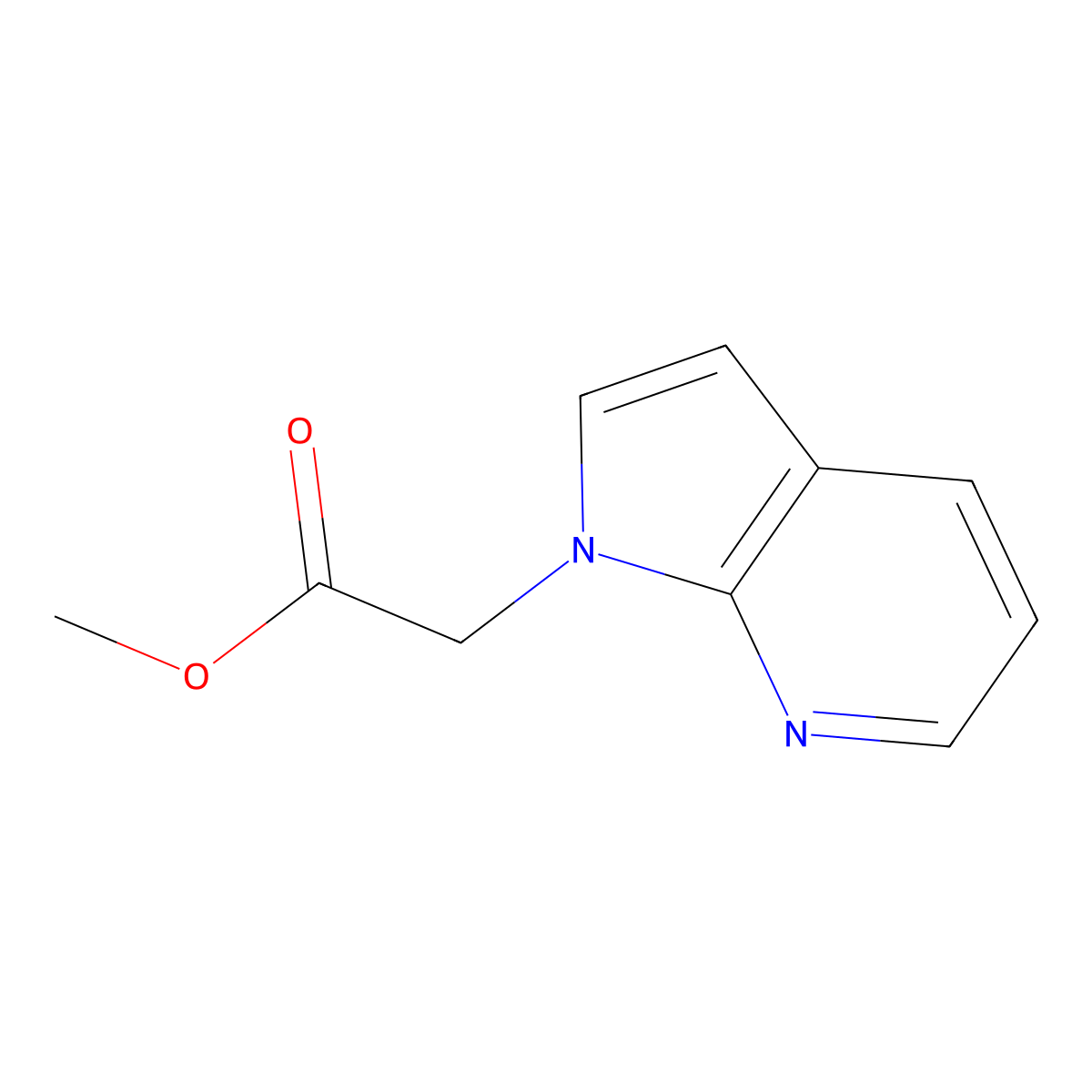 methyl 2-(1H-pyrrolo[2,3-b]pyridin-1-yl)acetate molecular structure, CAS 172647-94-8