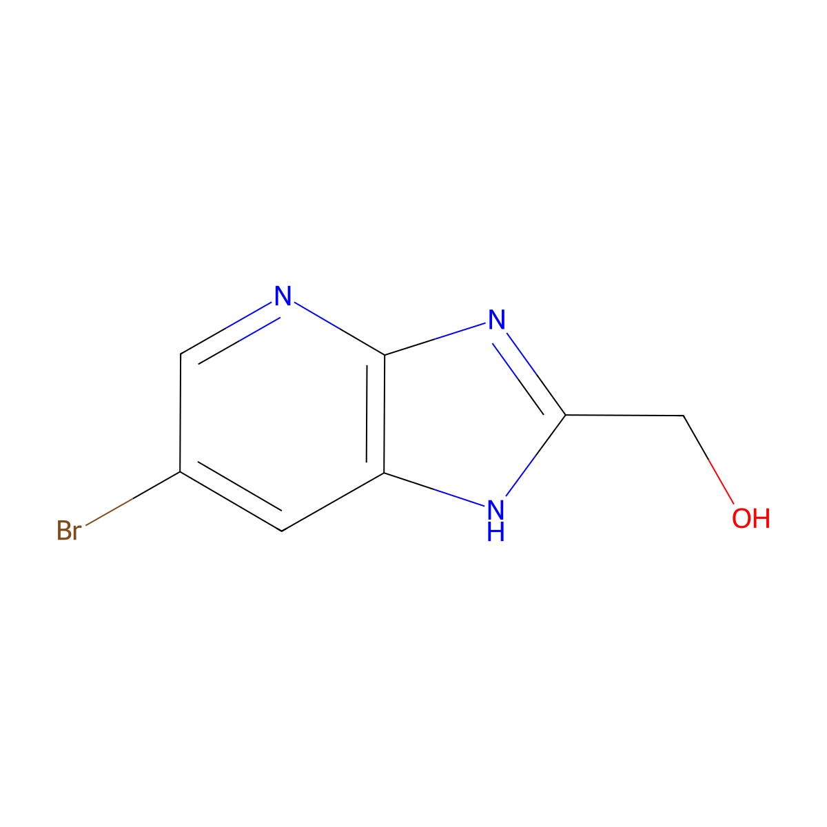 (6-Bromo-3H-imidazo[4,5-b]pyridin-2-yl)methanol molecular structure, CAS 172648-19-0