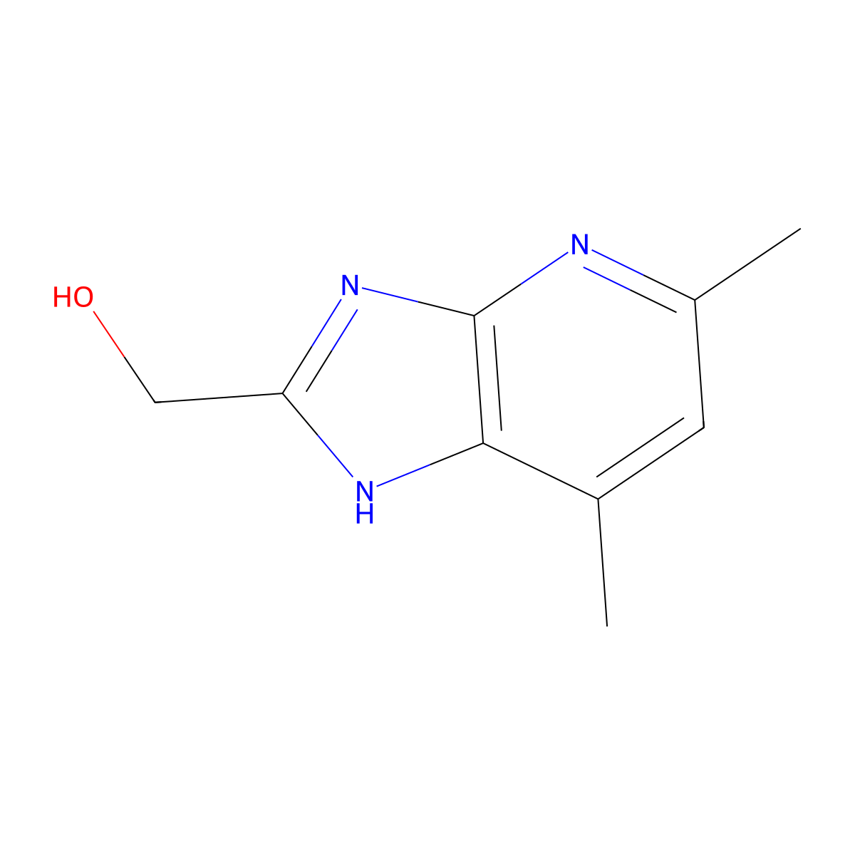 (5,7-dimethyl-3H-imidazo[4,5-b]pyridin-2-yl)methanol molecular structure, CAS 172648-58-7