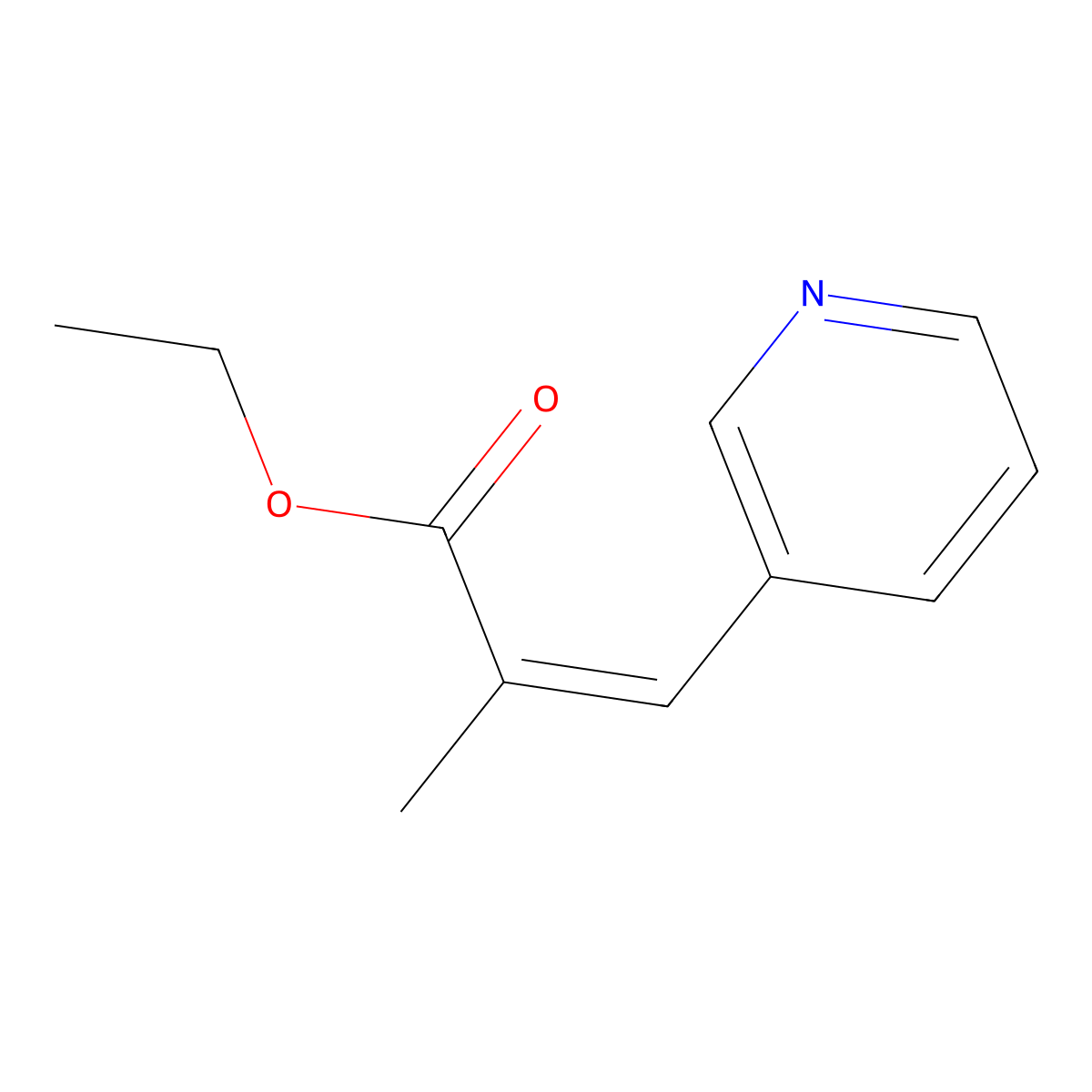 Ethyl 2-methyl-3-(pyridin-3-yl)acrylate molecular structure, CAS 172656-39-2
