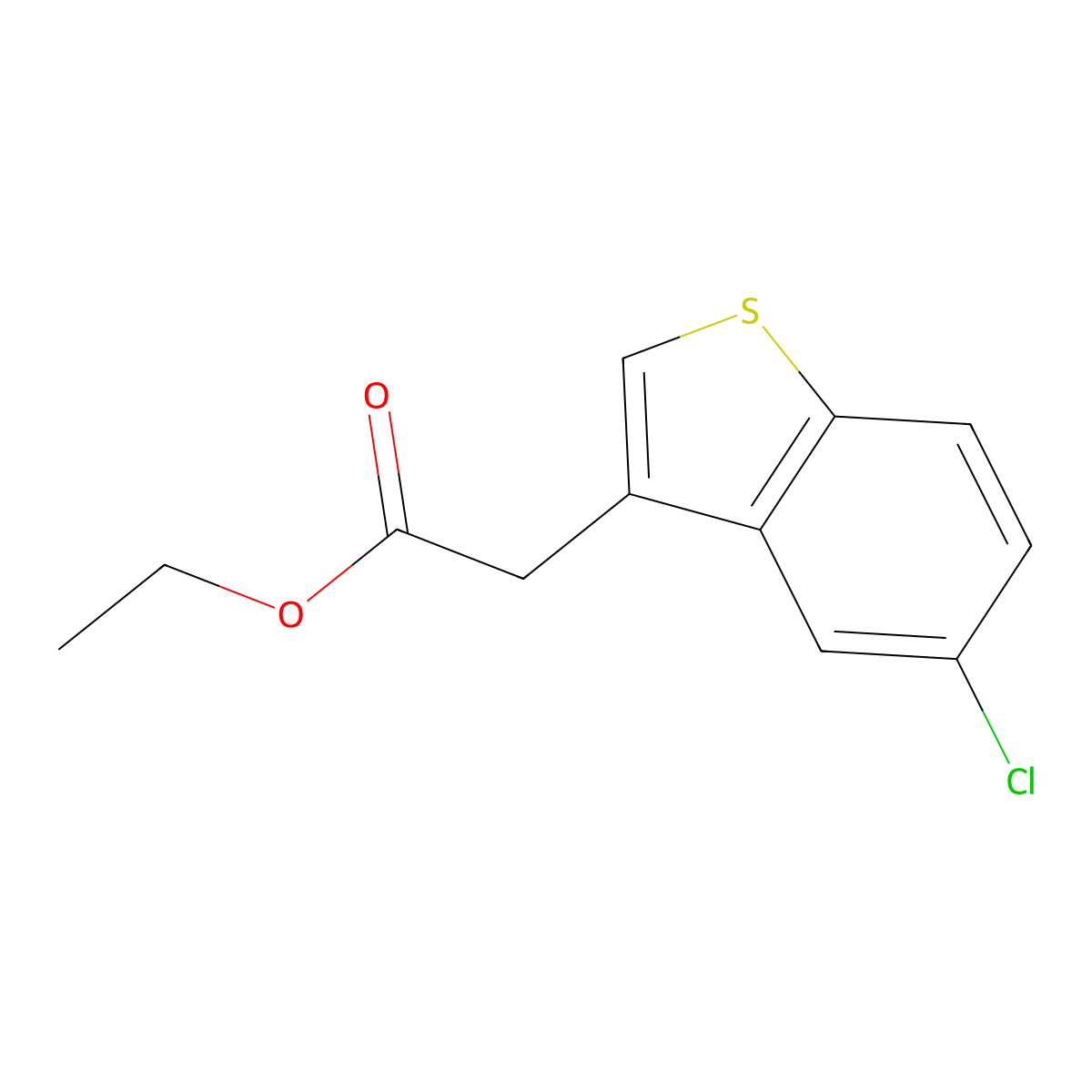 Ethyl 5-chlorobenzo[B]thiophene-3-acetate molecular structure, CAS 17266-29-4