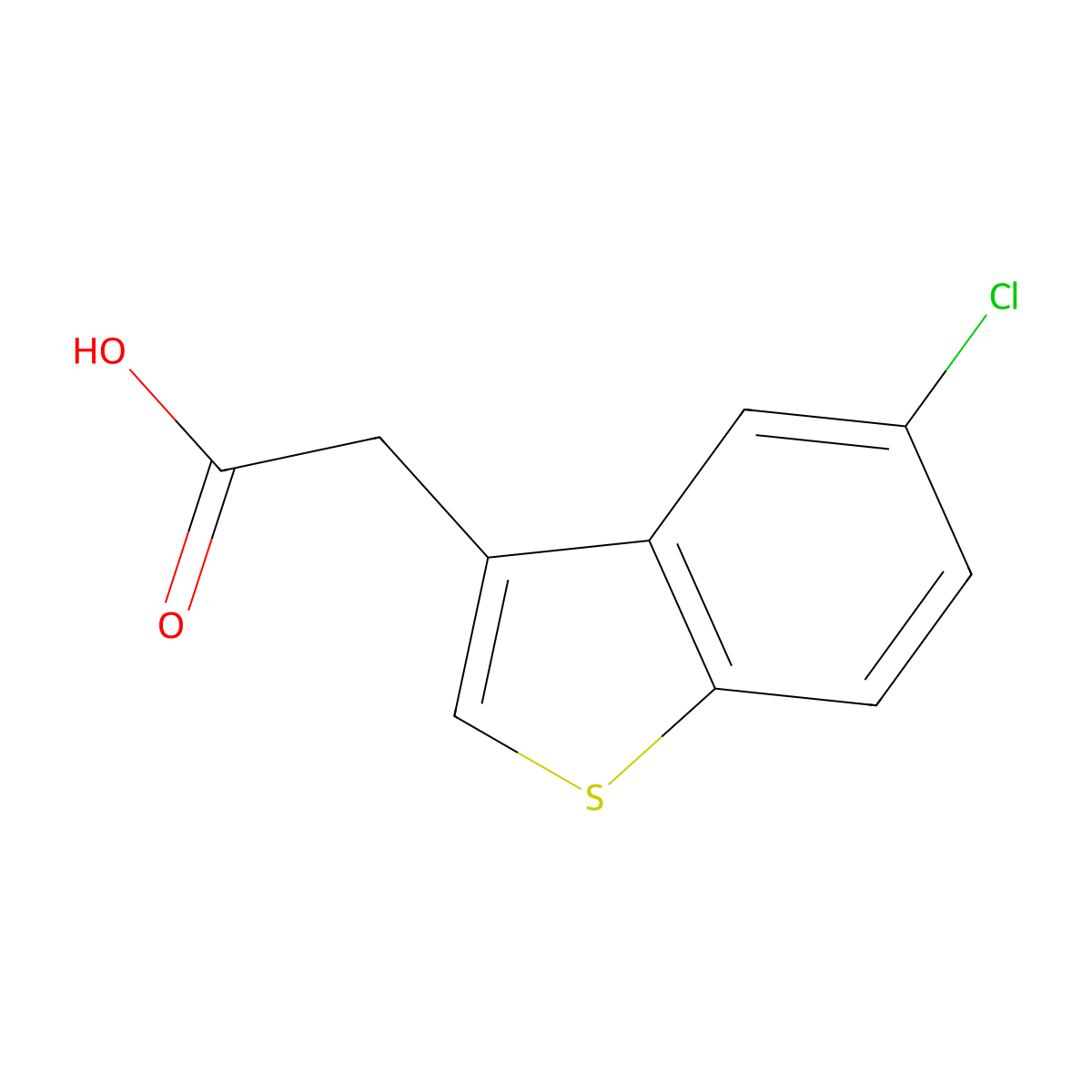 2-(5-Chloro-1-benzothiophen-3-yl)acetic acid molecular structure, CAS 17266-30-7
