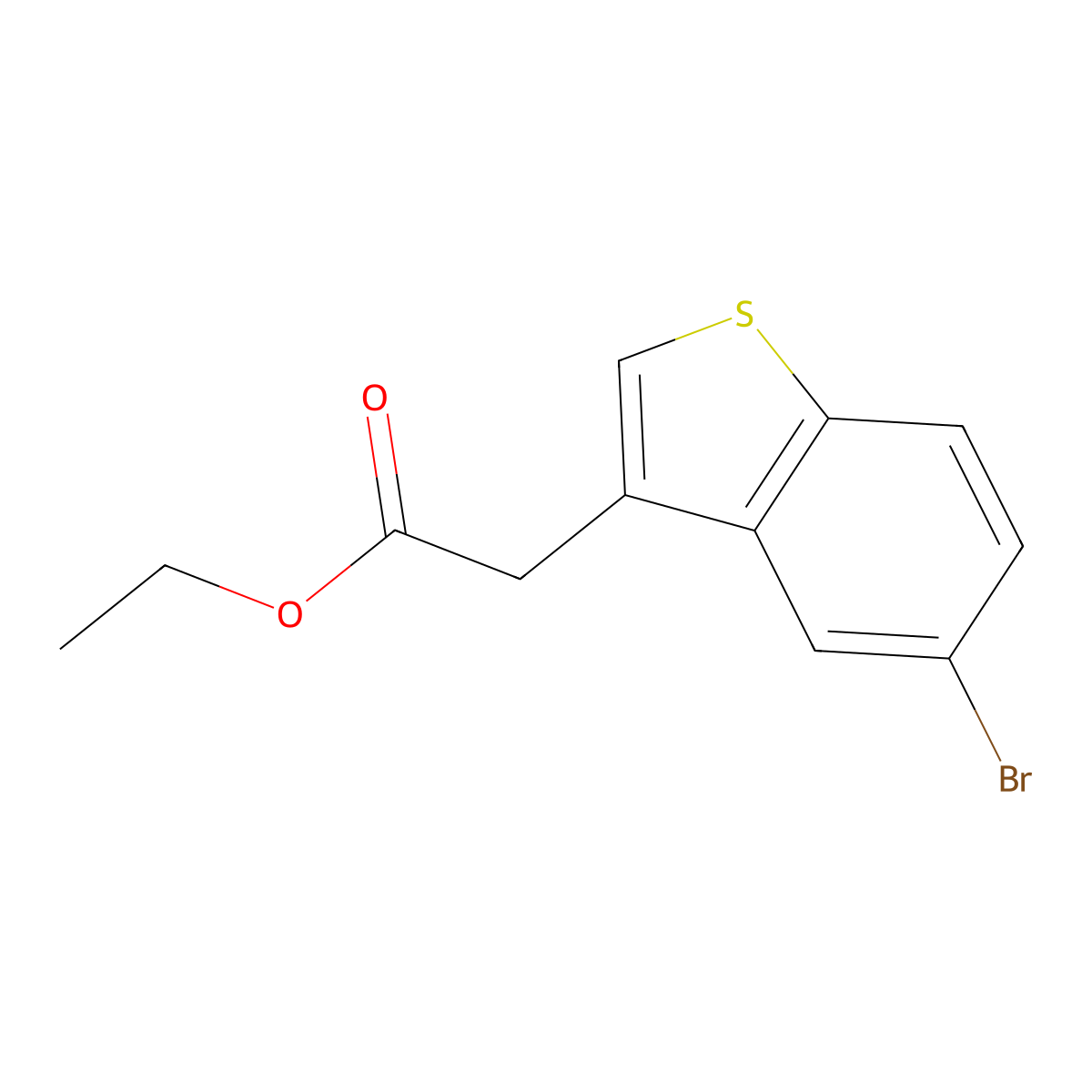 Ethyl 2-(5-bromobenzo[B]thiophen-3-YL)acetate molecular structure, CAS 17266-44-3