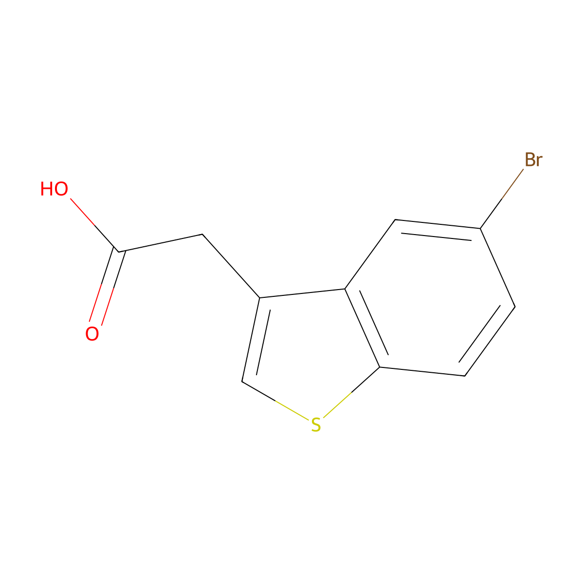 Benzo(b)thiophene-3-acetic acid, 5-bromo- molecular structure, CAS 17266-45-4