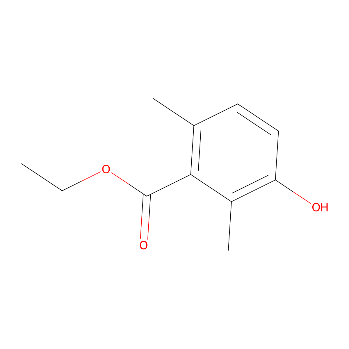 Ethyl 3-hydroxy-2,6-dimethylbenzoate molecular structure, CAS 17269-84-0