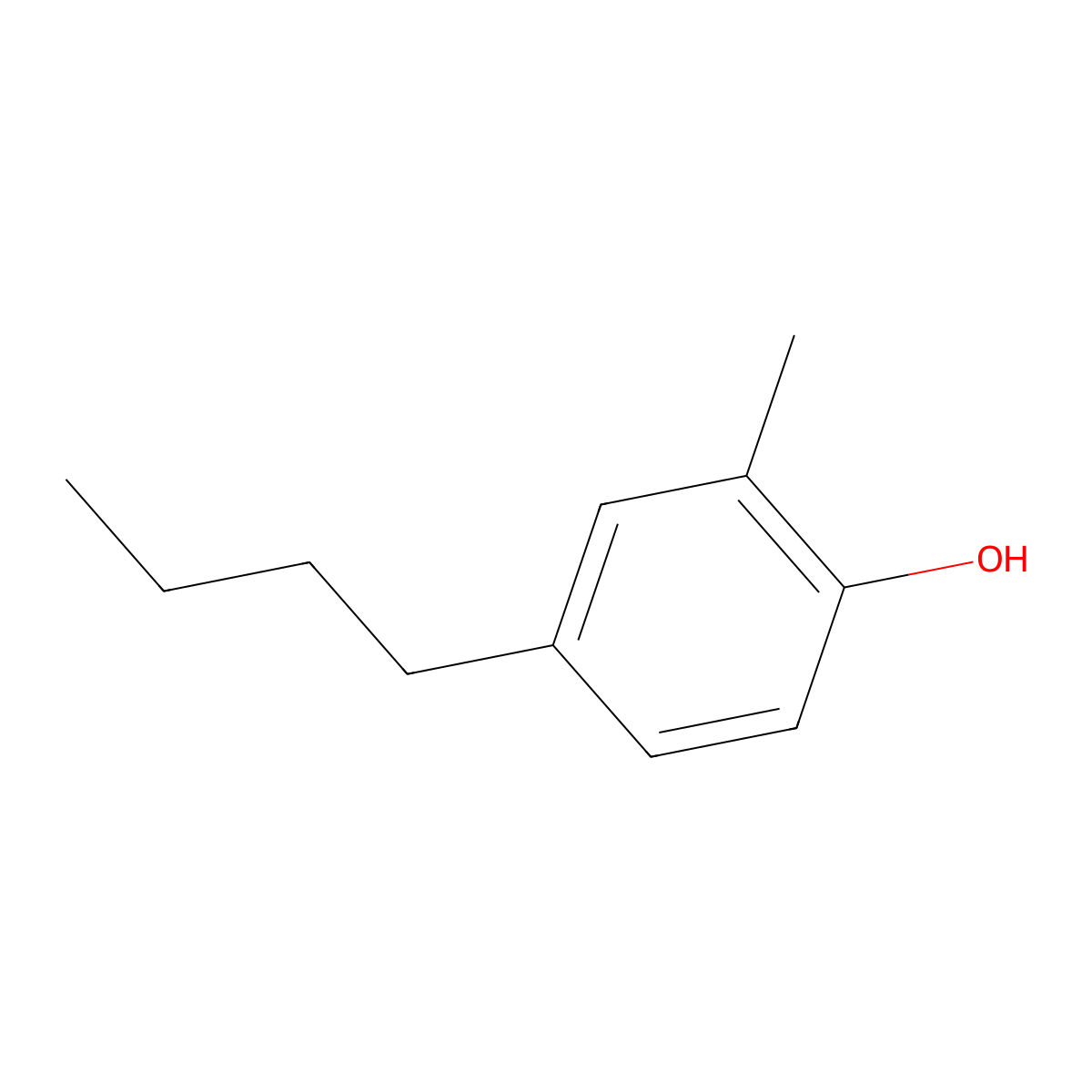 4-Butyl-2-methylphenol molecular structure, CAS 17269-95-3