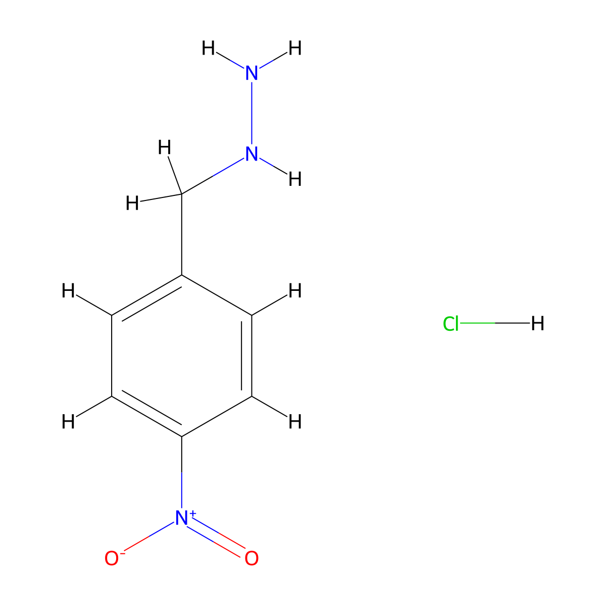 (4-Nitrobenzyl)hydrazine hydrochloride molecular structure, CAS 1727-12-4
