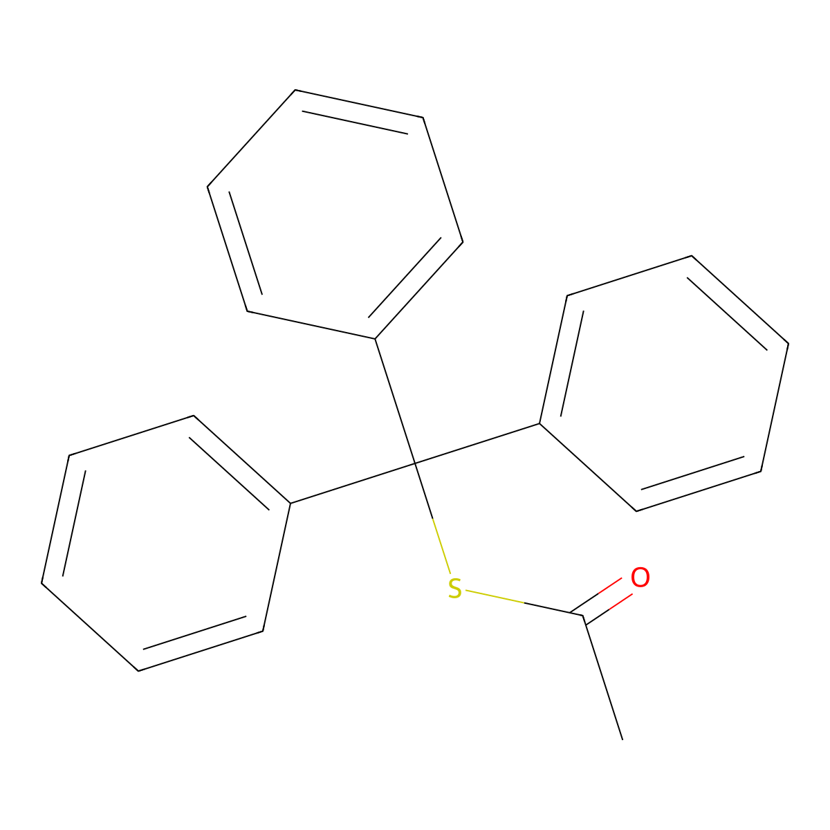 S-trityl ethanethioate molecular structure, CAS 1727-15-7