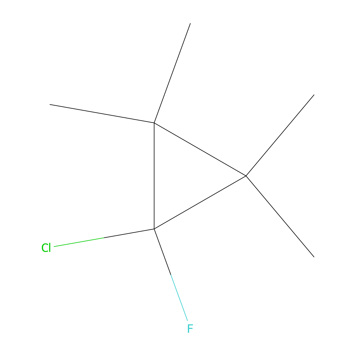 1-Chloro-1-fluoro-2,2,3,3-tetramethylcyclopropane molecular structure, CAS 1727-63-5