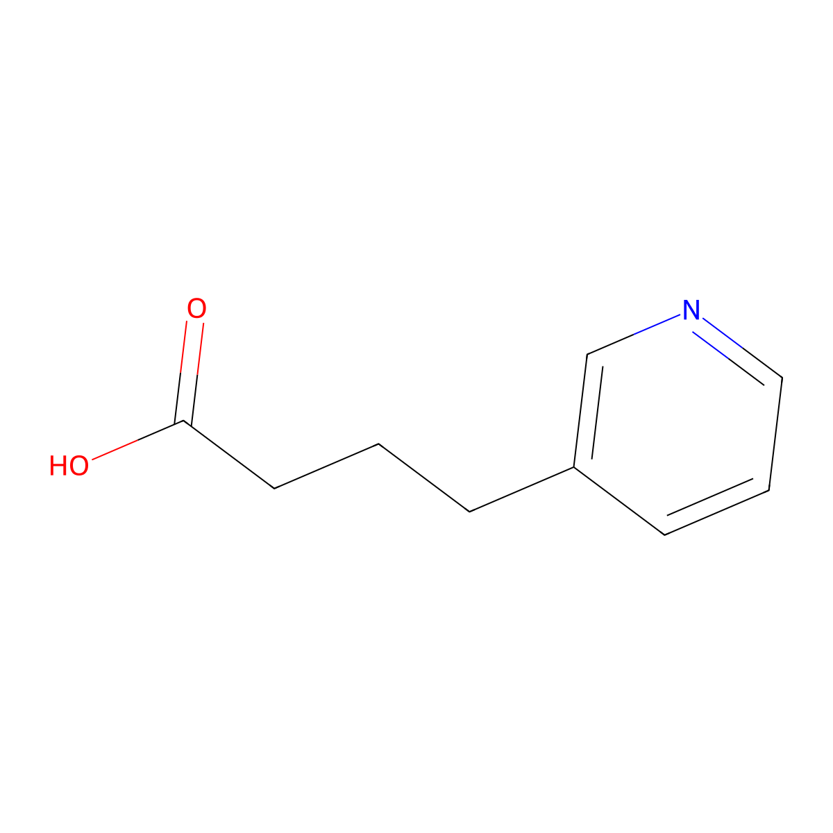 3-Pyridinebutanoic acid molecular structure, CAS 17270-50-7