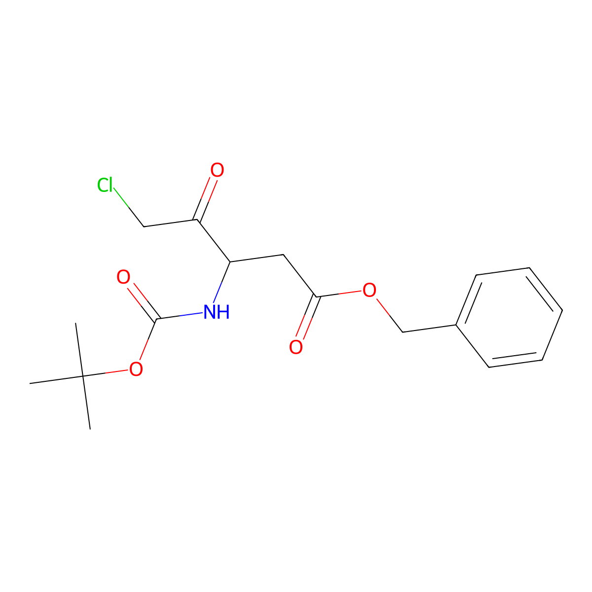 benzyl (3S)-5-chloro-3-[(2-methylpropan-2-yl)oxycarbonylamino]-4-oxopentanoate molecular structure, CAS 172702-58-8
