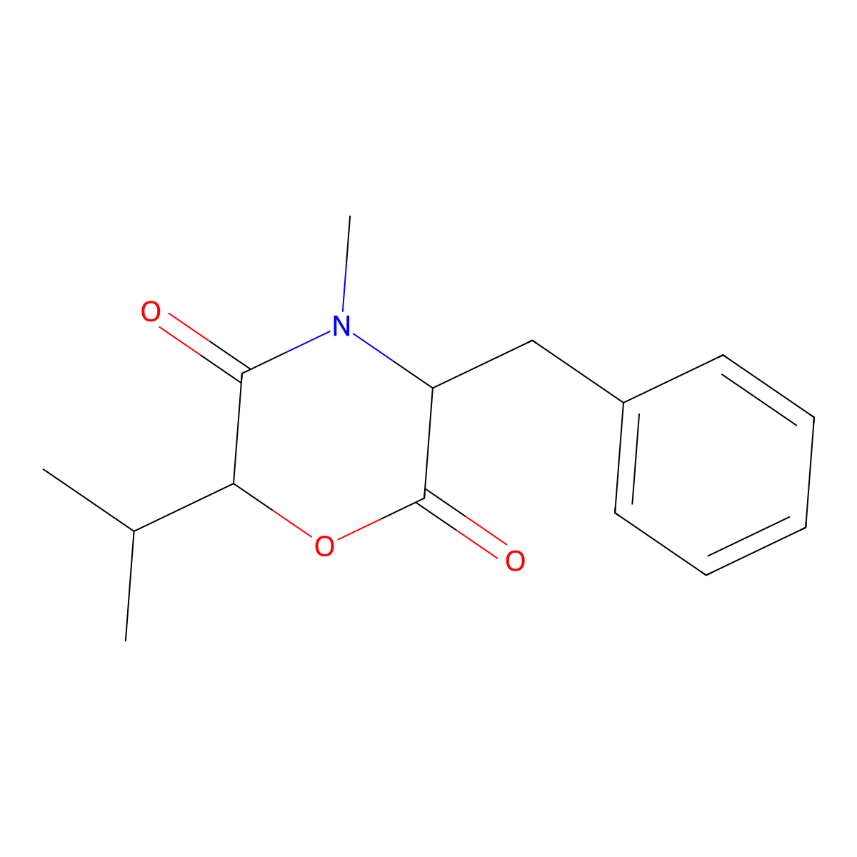(3r,6r)-3-Benzyl-6-isopropyl-4-methylmorpholine-2,5-dione molecular structure, CAS 172721-98-1
