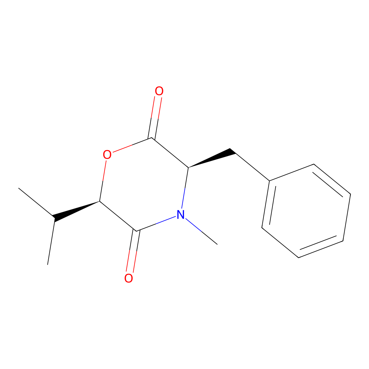 (3r,6r)-3-Benzyl-6-isopropyl-4-methylmorpholine-2,5-dione molecular structure, CAS 172721-98-1