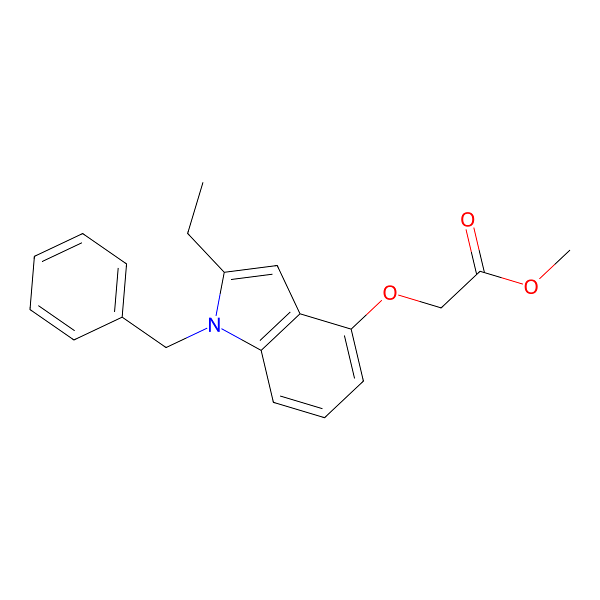 (1-Benzyl-2-ethyl-1H-indol-4-yloxy)-acetic acid methyl ester molecular structure, CAS 172733-07-2