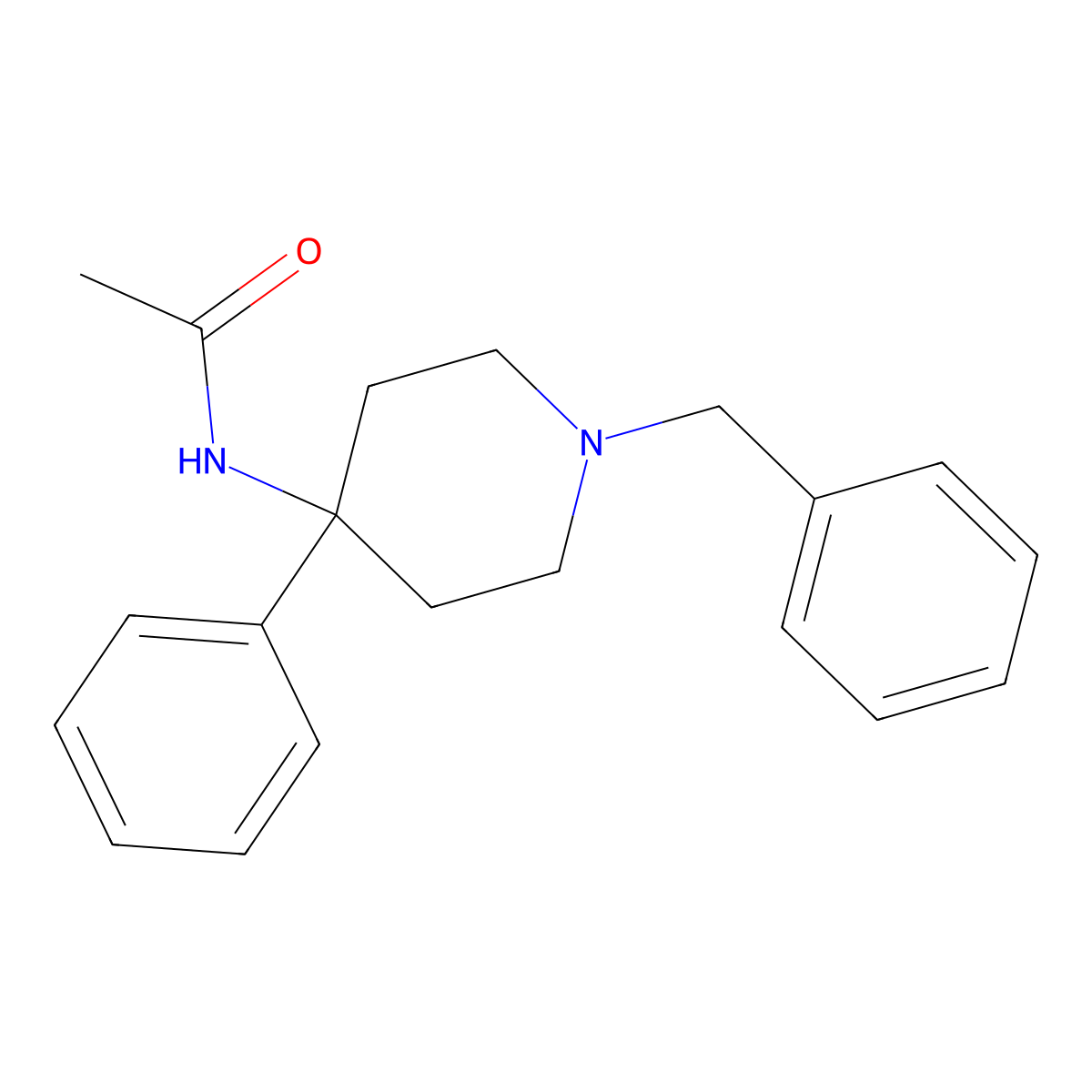 N-(1-Benzyl-4-phenylpiperidin-4-YL)acetamide molecular structure, CAS 172733-78-7