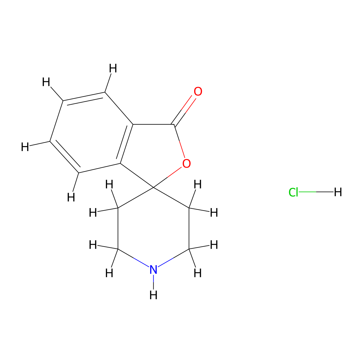 3H-spiro[isobenzofuran-1,4'-piperidin]-3-one hydrochloride molecular structure, CAS 172733-79-8