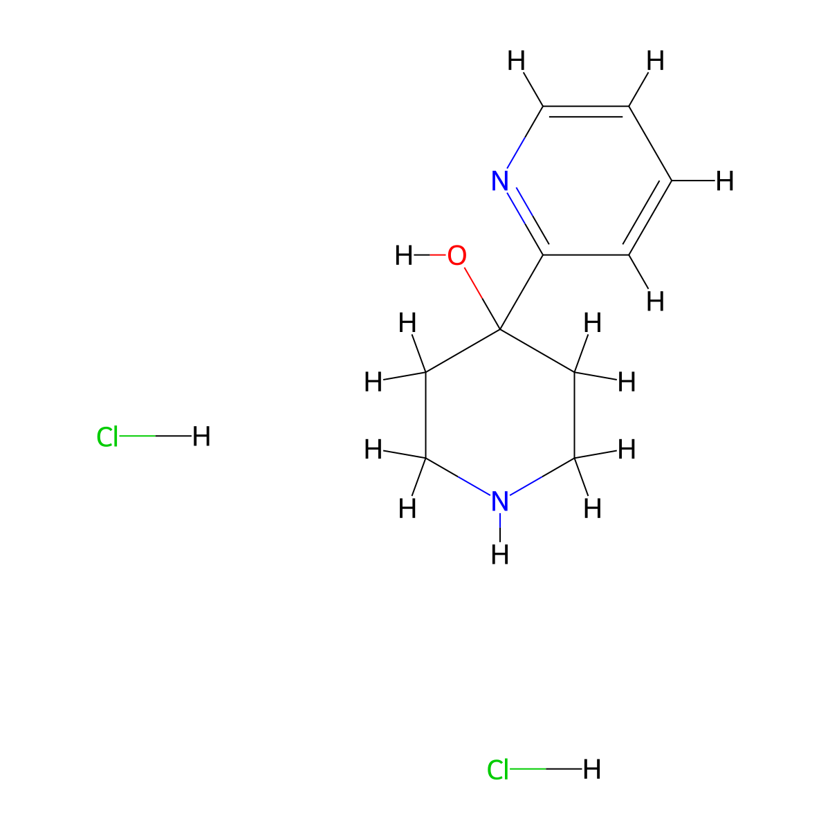 4-(Pyridin-2-yl)piperidin-4-ol dihydrochloride molecular structure, CAS 172734-32-6