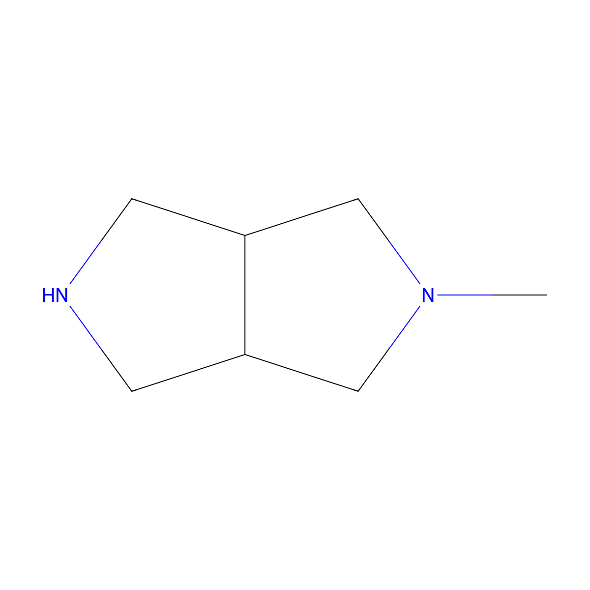(3aR,6aS)-2-methyl-octahydropyrrolo[3,4-c]pyrrole molecular structure, CAS 172739-03-6