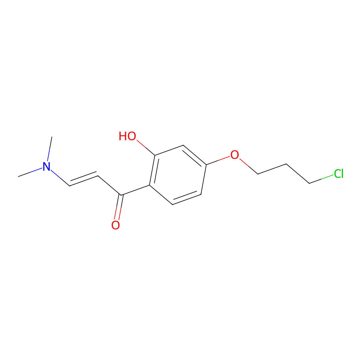 (E)-1-[4-(3-chloropropoxy)-2-hydroxyphenyl]-3-(dimethylamino)-2-propen-1-one molecular structure, CAS 172739-46-7