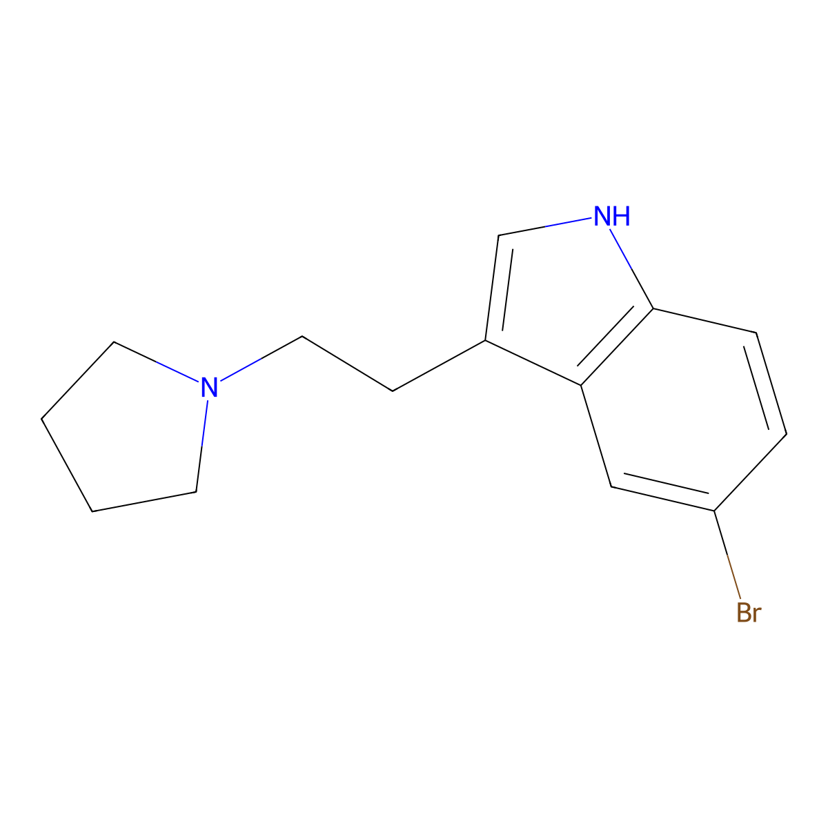 5-bromo-3-(2-(pyrrolidin-1-yl)ethyl)-1H-indole molecular structure, CAS 17274-68-9