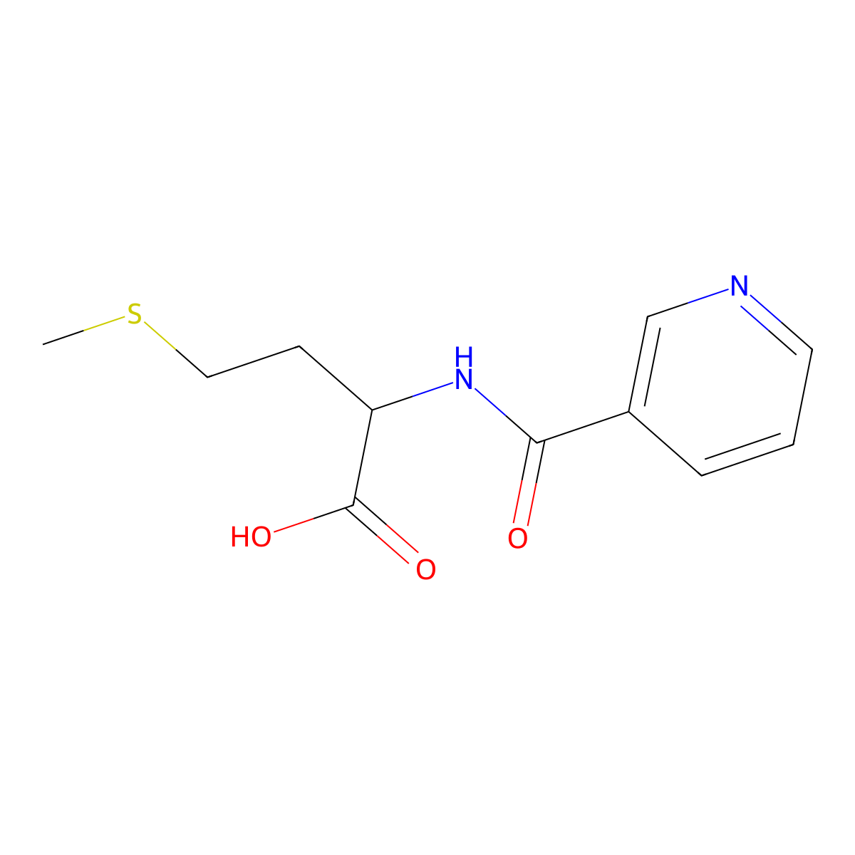 Methionine, N-(3-pyridinylcarbonyl)- molecular structure, CAS 17274-90-7