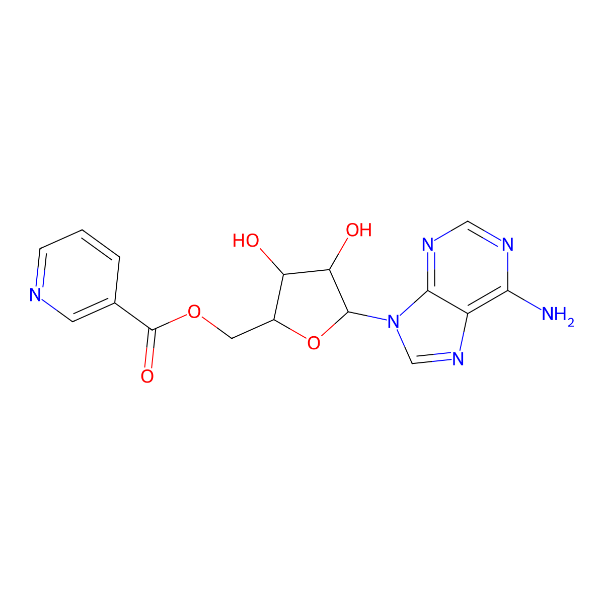 Adenosine-5'-mononicotinate molecular structure, CAS 17274-96-3