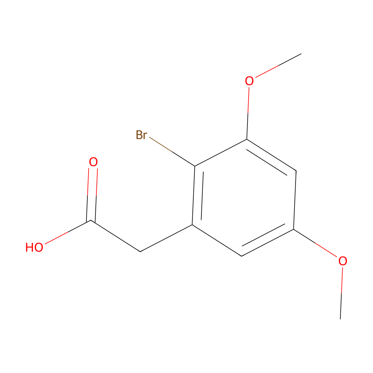 2-(2-Bromo-3,5-dimethoxyphenyl)acetic acid molecular structure, CAS 17275-79-5