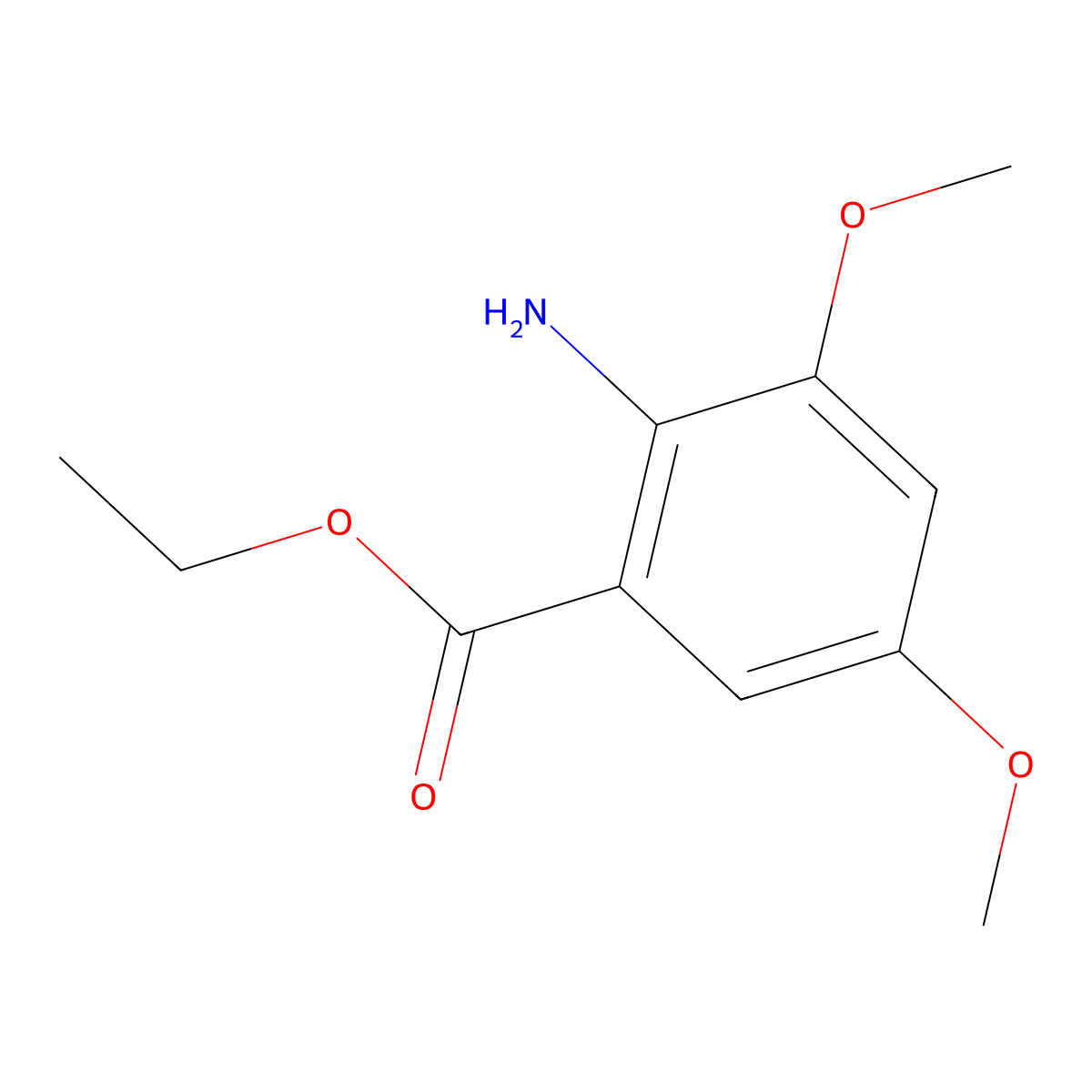 Ethyl 2-amino-3,5-dimethoxybenzoate molecular structure, CAS 17275-84-2