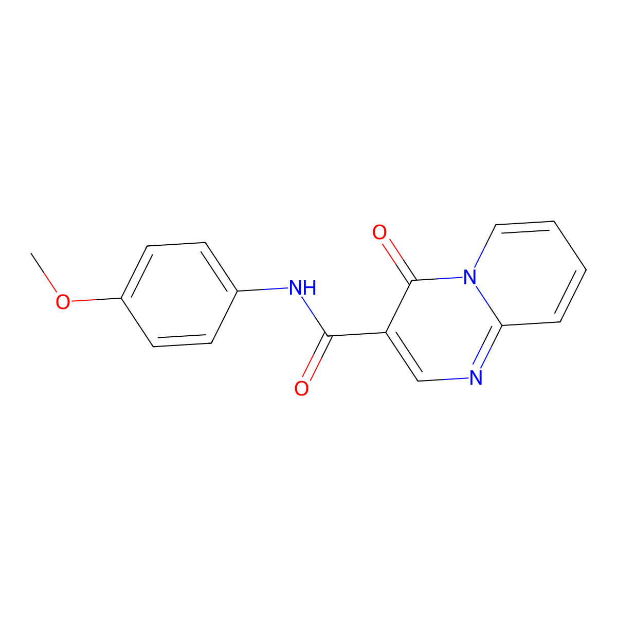 4H-Pyrido(1,2-a)pyrimidine-3-carboxamide, N-(4-methoxyphenyl)-4-oxo- molecular structure, CAS 172753-15-0